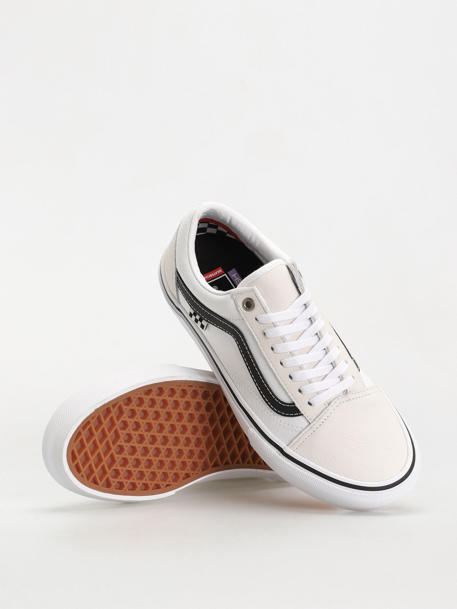 Vans Skate Old Skool Cipők (leather white/white)