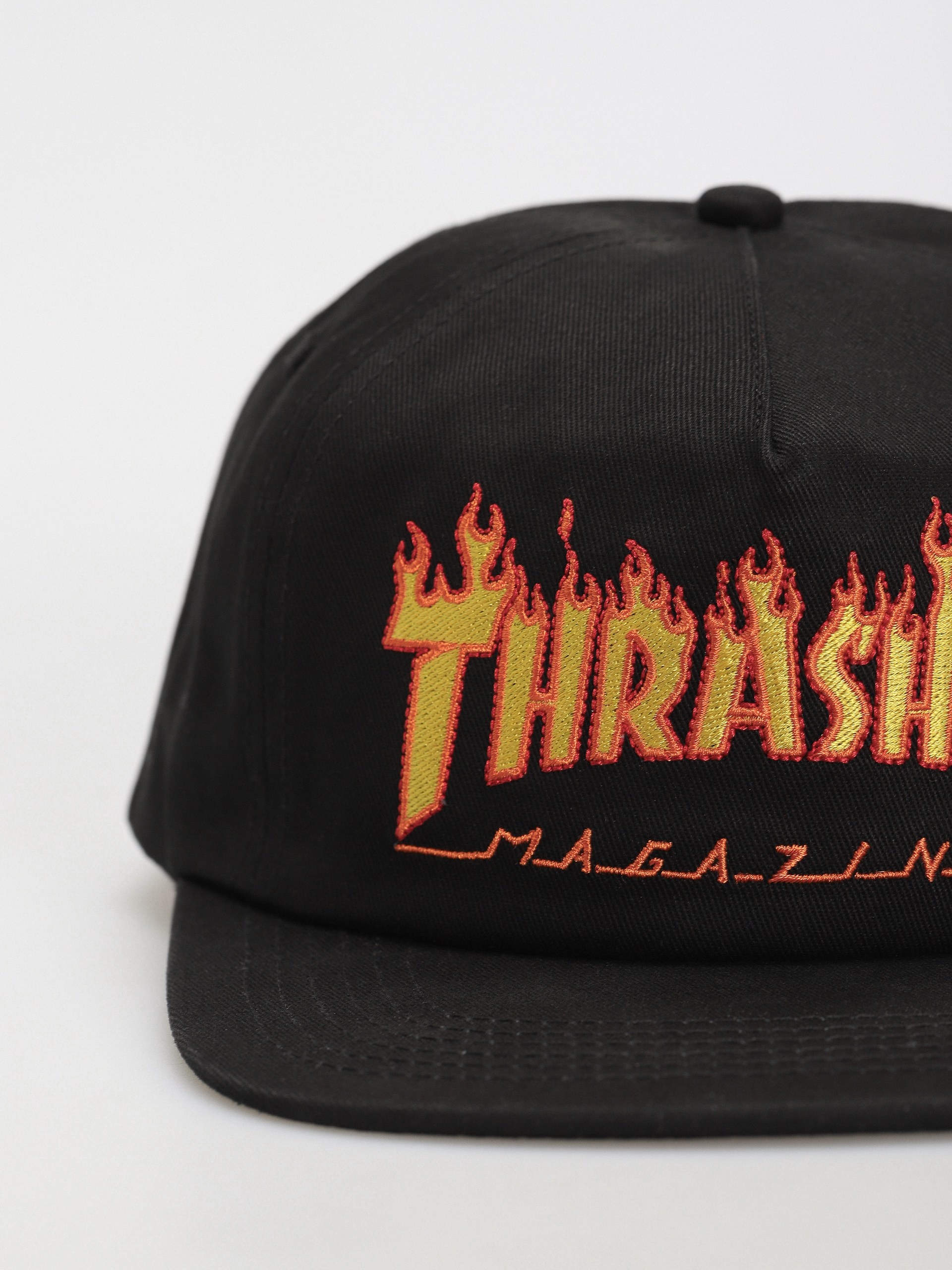 Thrasher Flame Embroidered Baseball sapka (black)