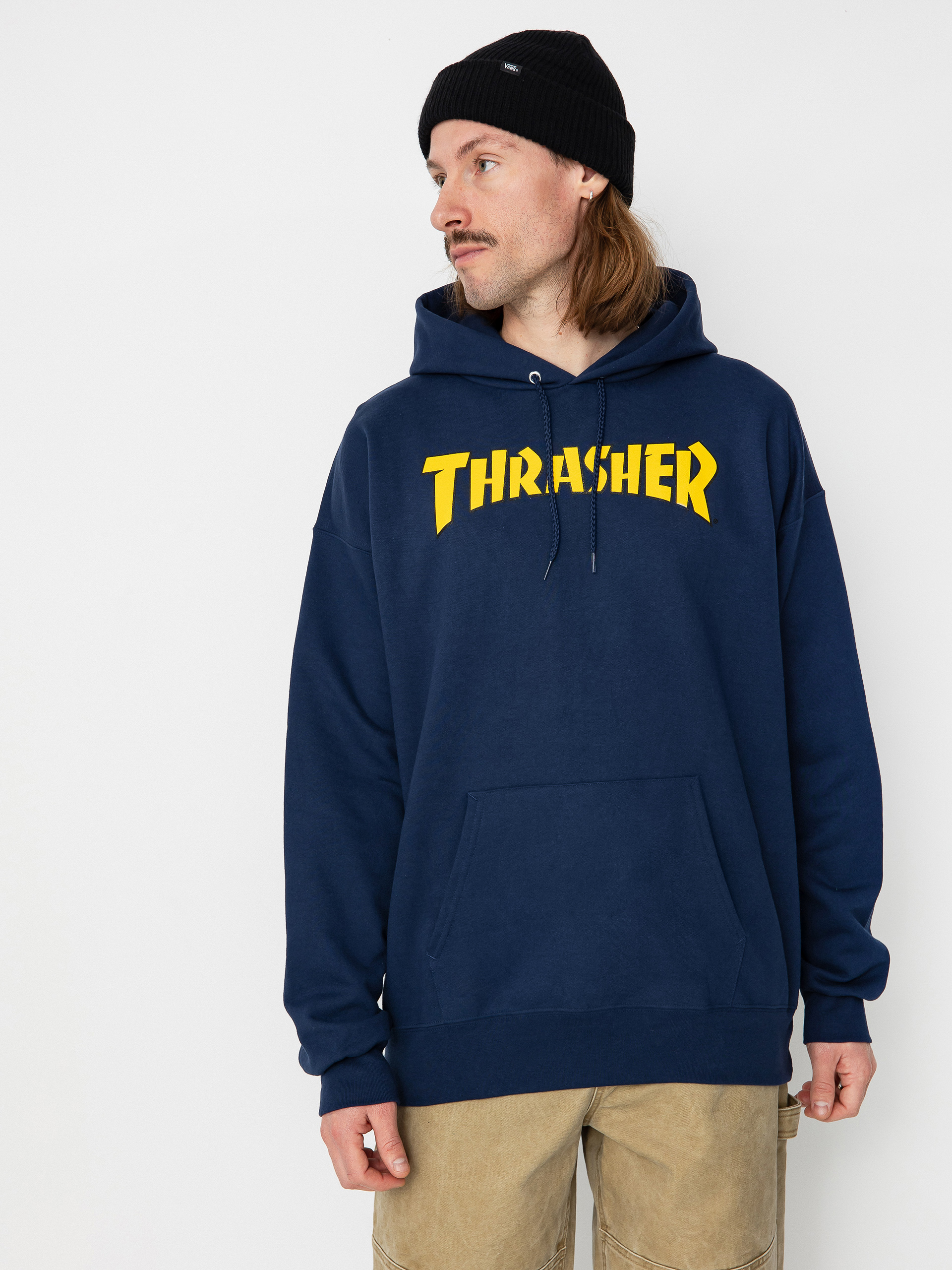 Thrasher Cover Logo HD Kapucnis pulóver (navy)