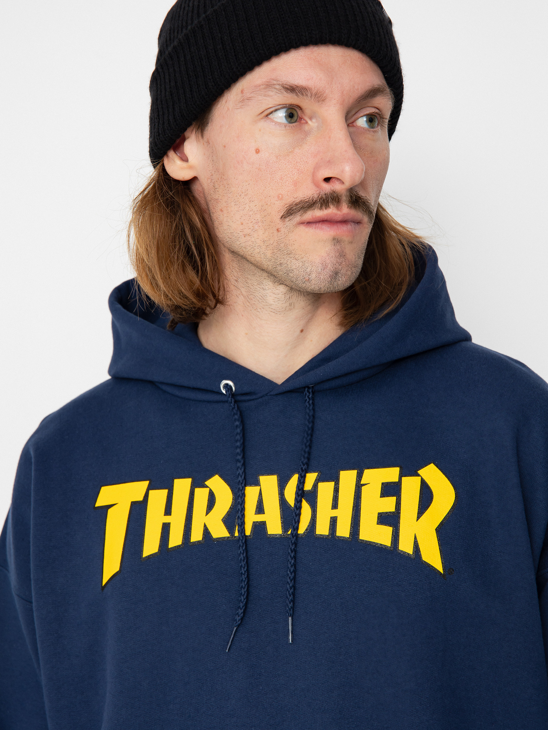 Thrasher Cover Logo HD Kapucnis pulóver (navy)