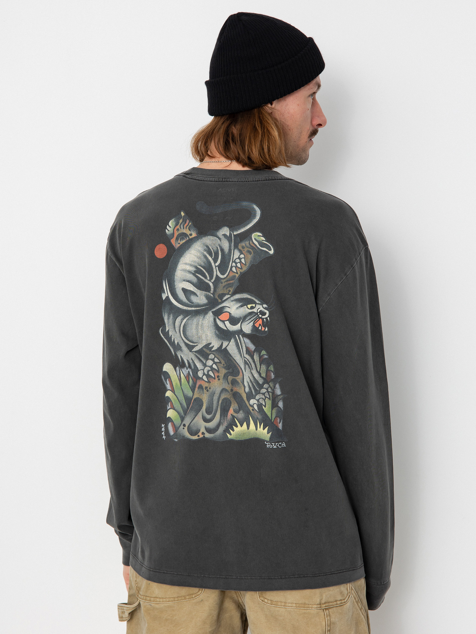 RVCA Krak Panther Hosszú ujjú felső (washed black)