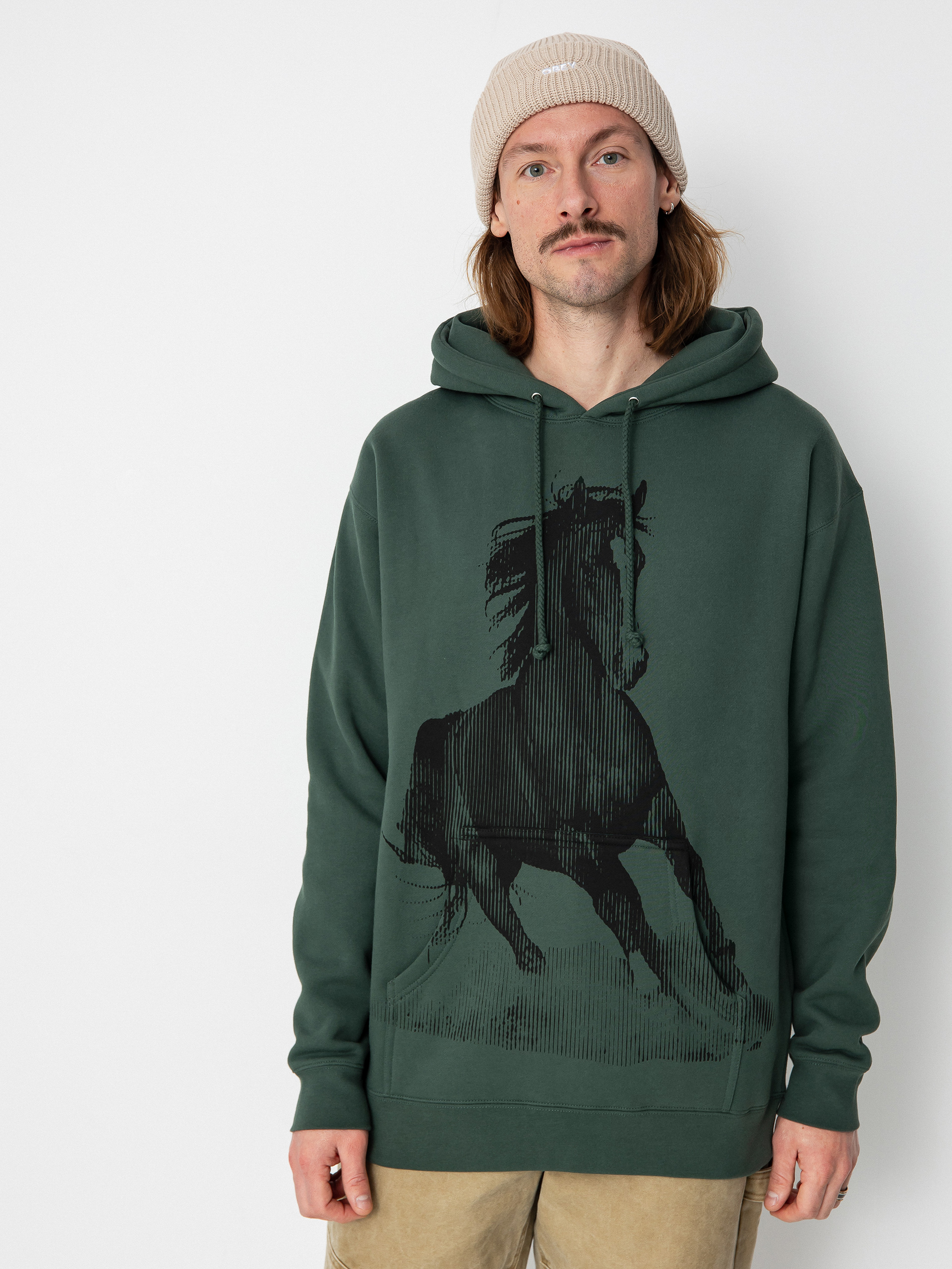 Jacuzzi Horse Premium HD Kapucnis pulóver (alpine green)