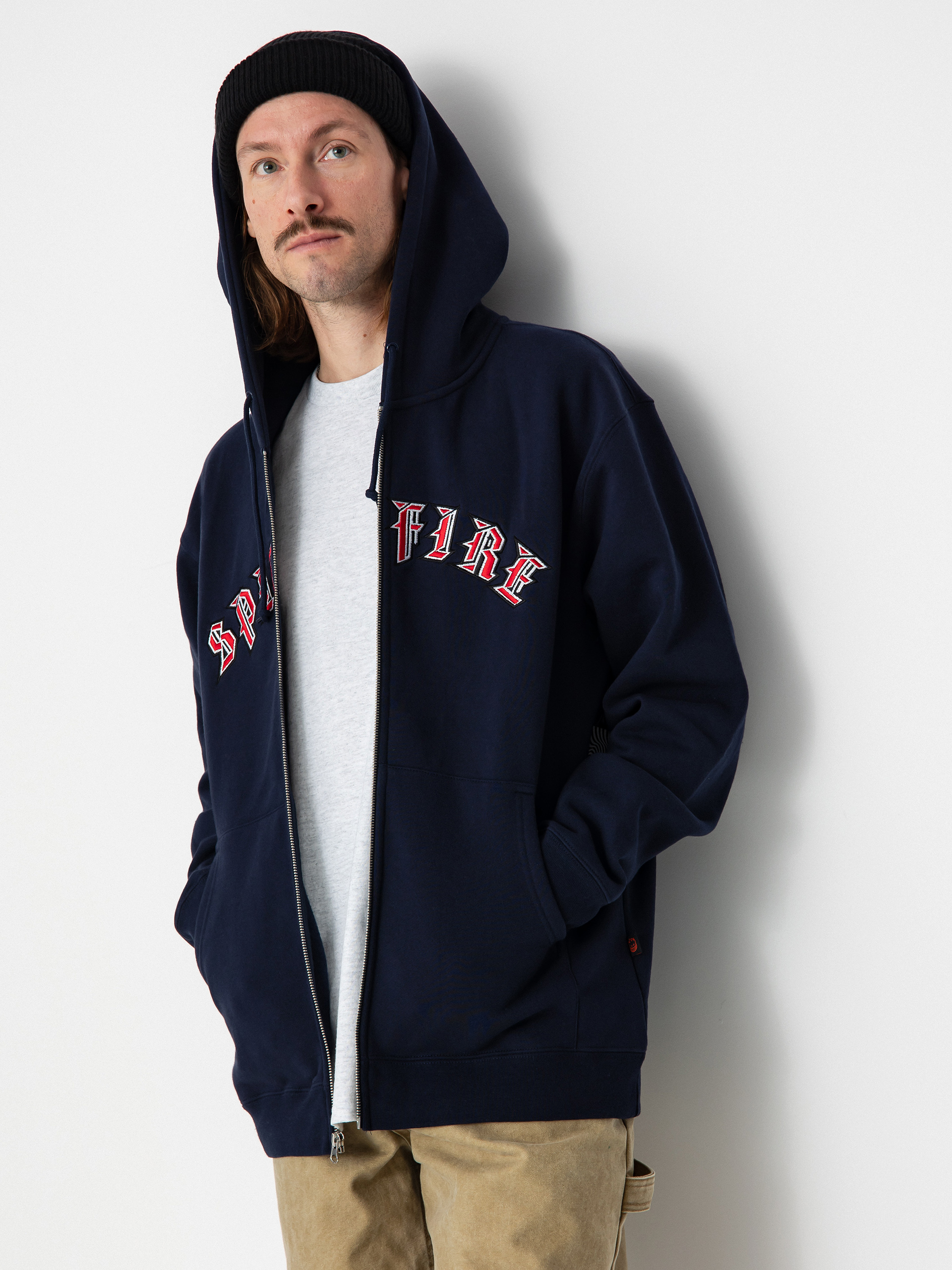 Spitfire Old E Emb ZHD Kapucnis pulóver (navy)