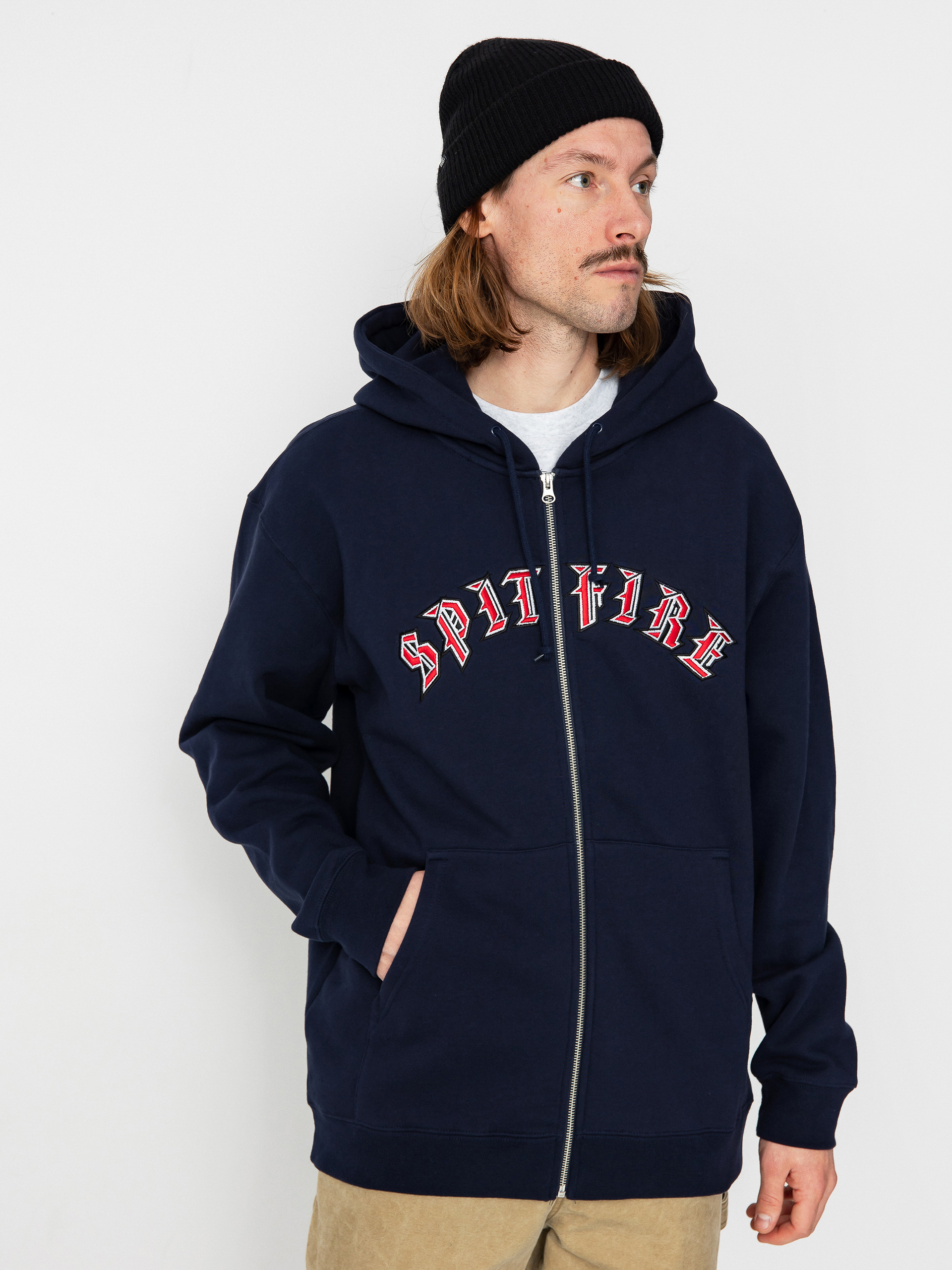Spitfire Old E Emb ZHD Kapucnis pulóver (navy)