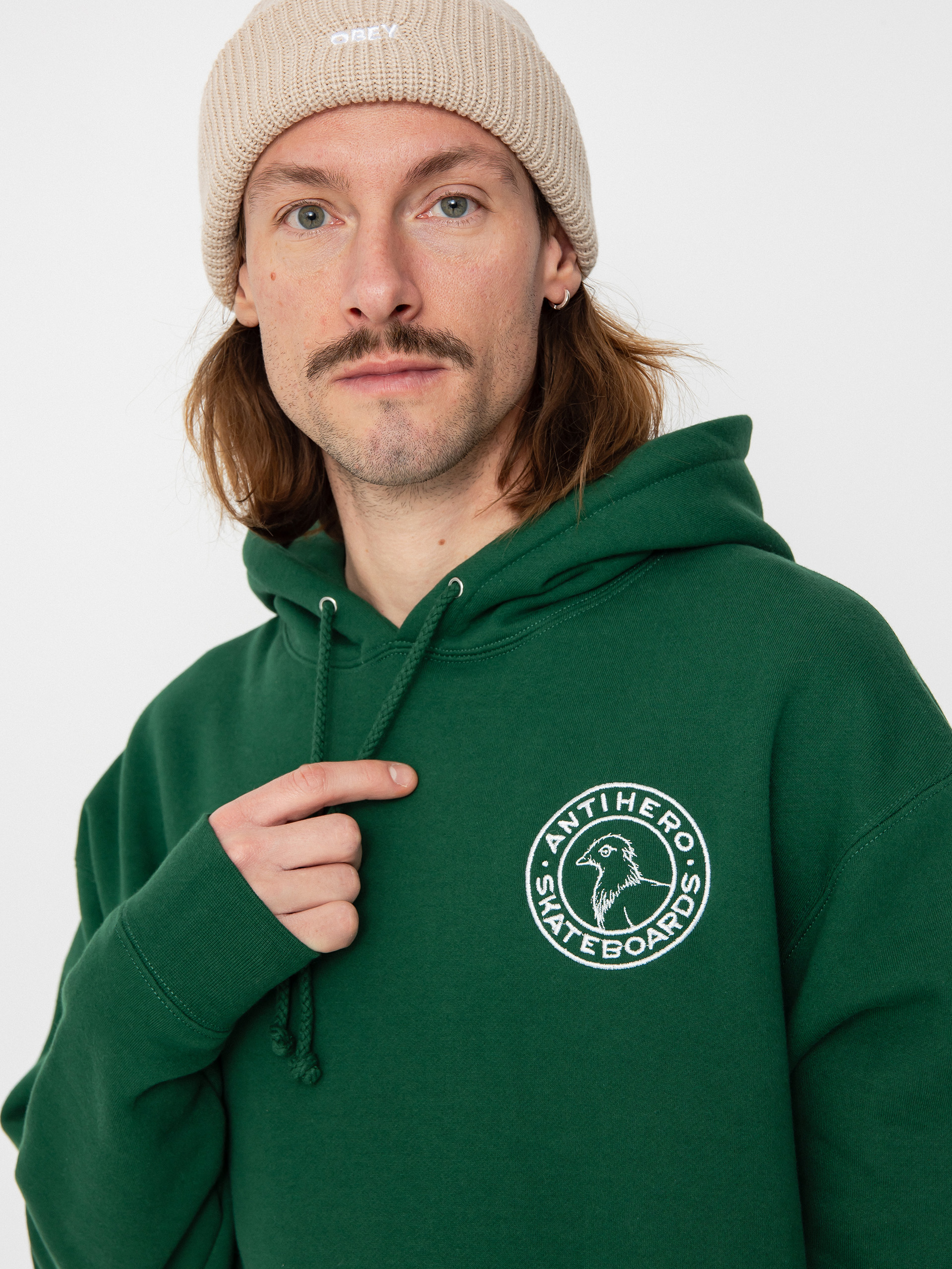 Antihero Bs Pigeon Rnd Emb HD Kapucnis pulóver (dark green)