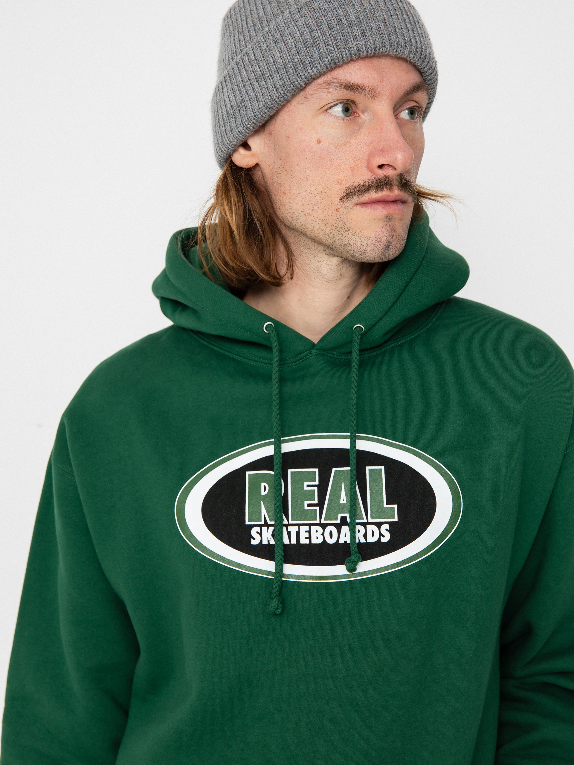 Real Oval HD Kapucnis pulóver (dark green/black/white)