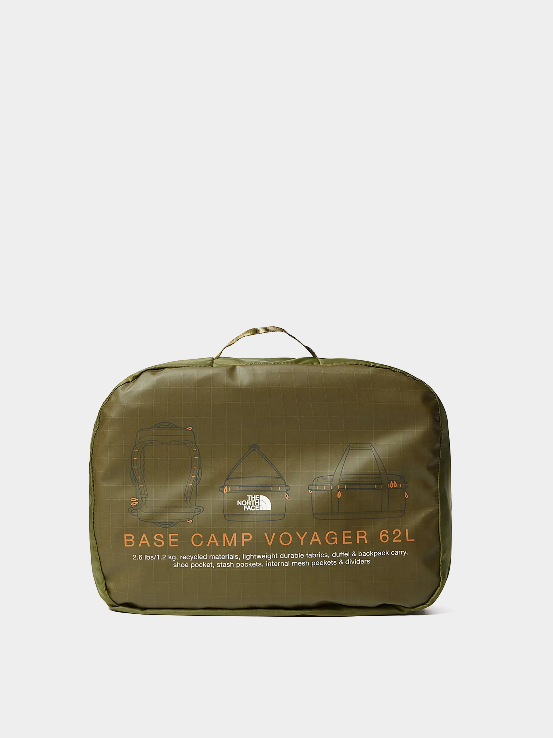 The North Face Base Camp Voyager Duffel 62L Táska (forest olive/desert rus)