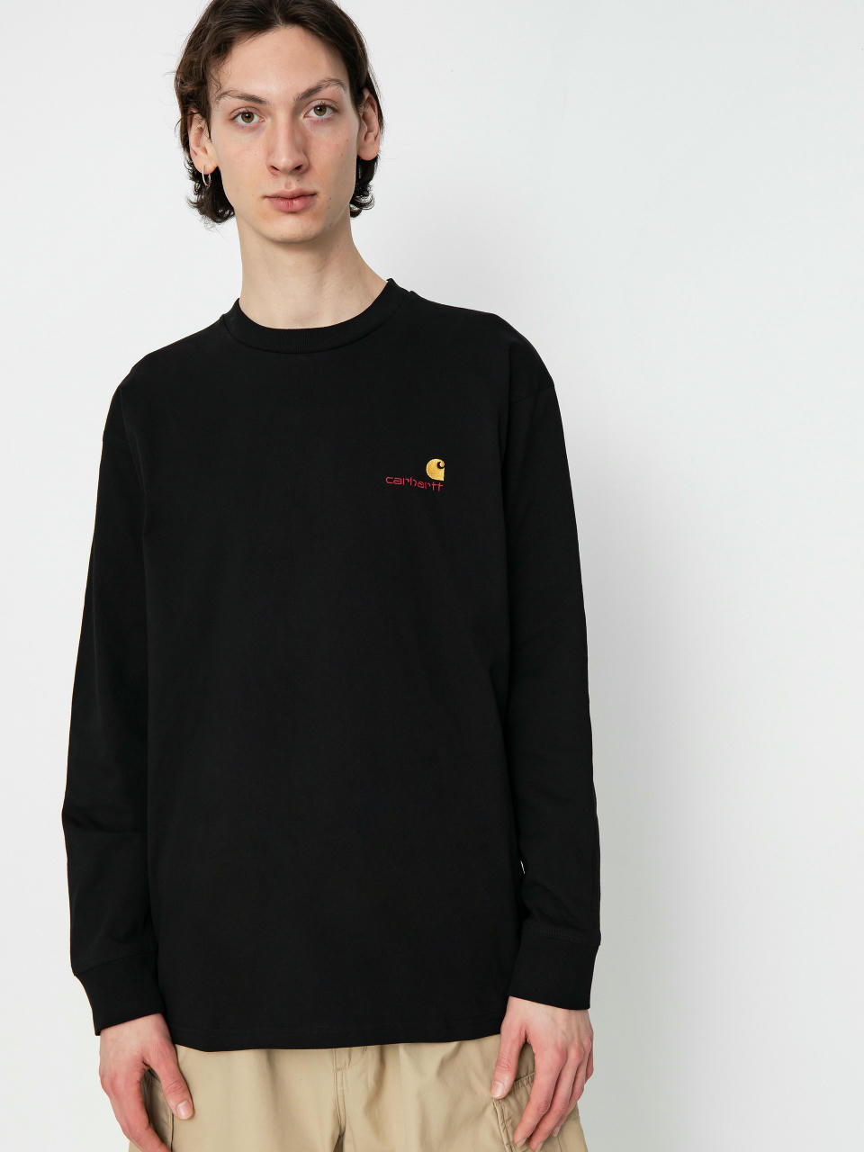 Carhartt WIP American Script Hosszú ujjú felső (black)