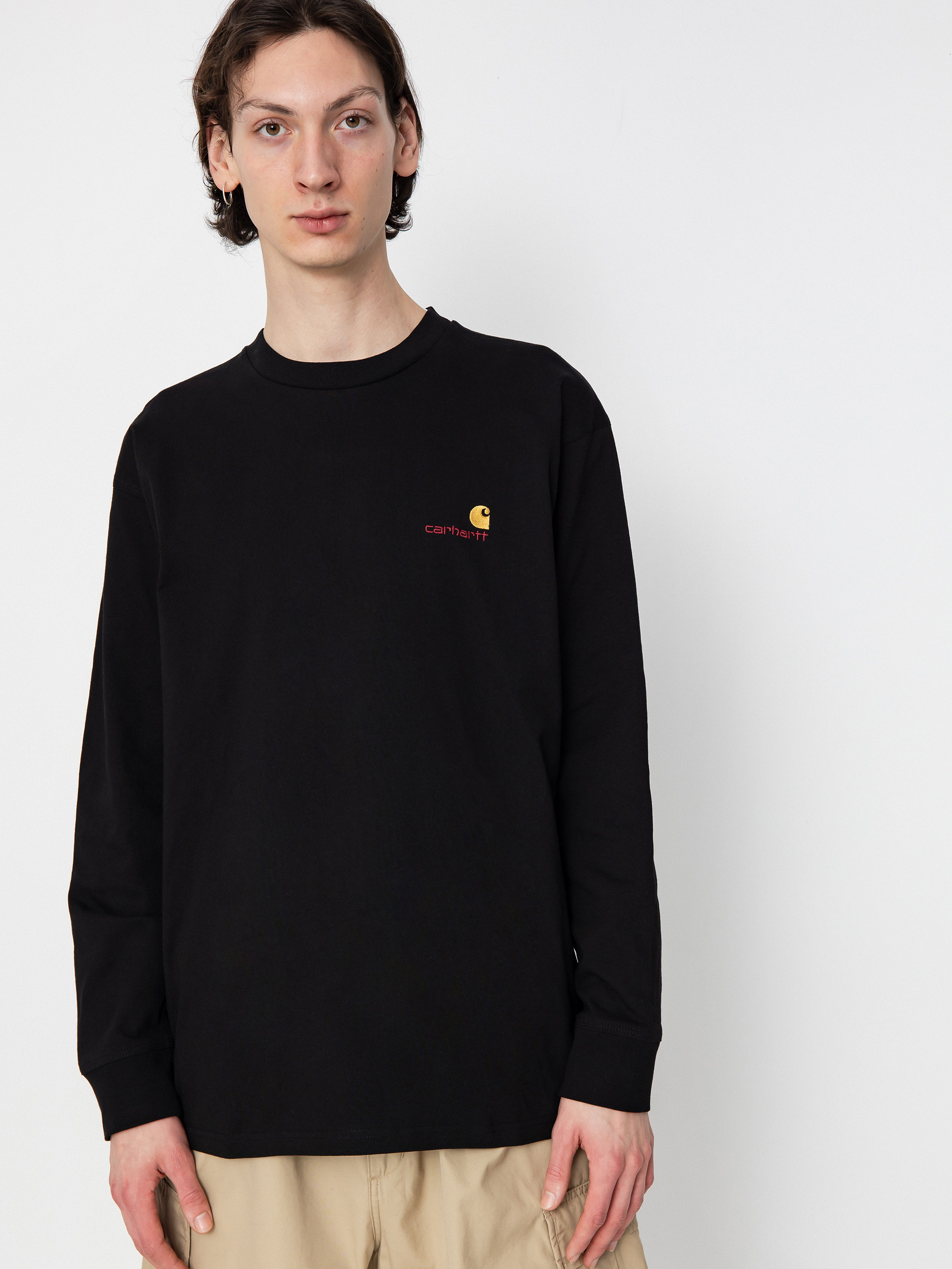 Carhartt WIP American Script Hosszu00fa ujju00fa felsu0151 (black)