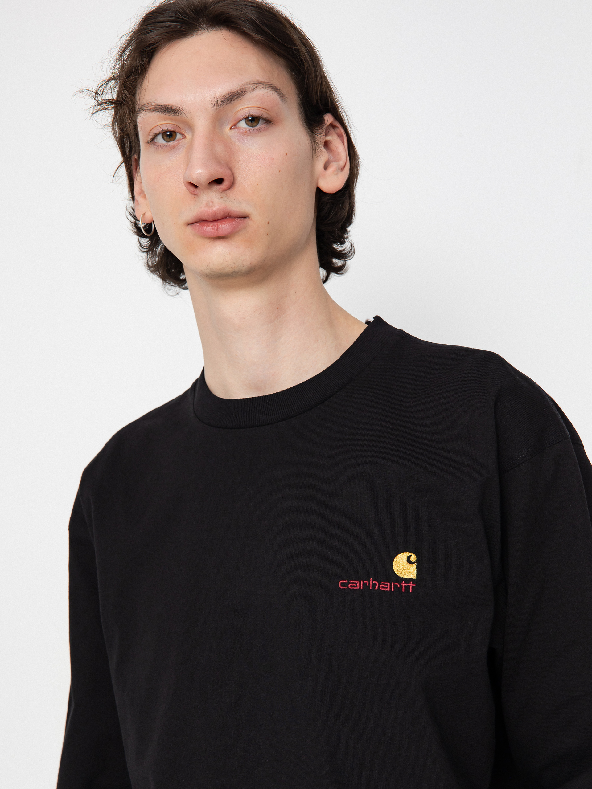 Carhartt WIP American Script Hosszú ujjú felső (black)
