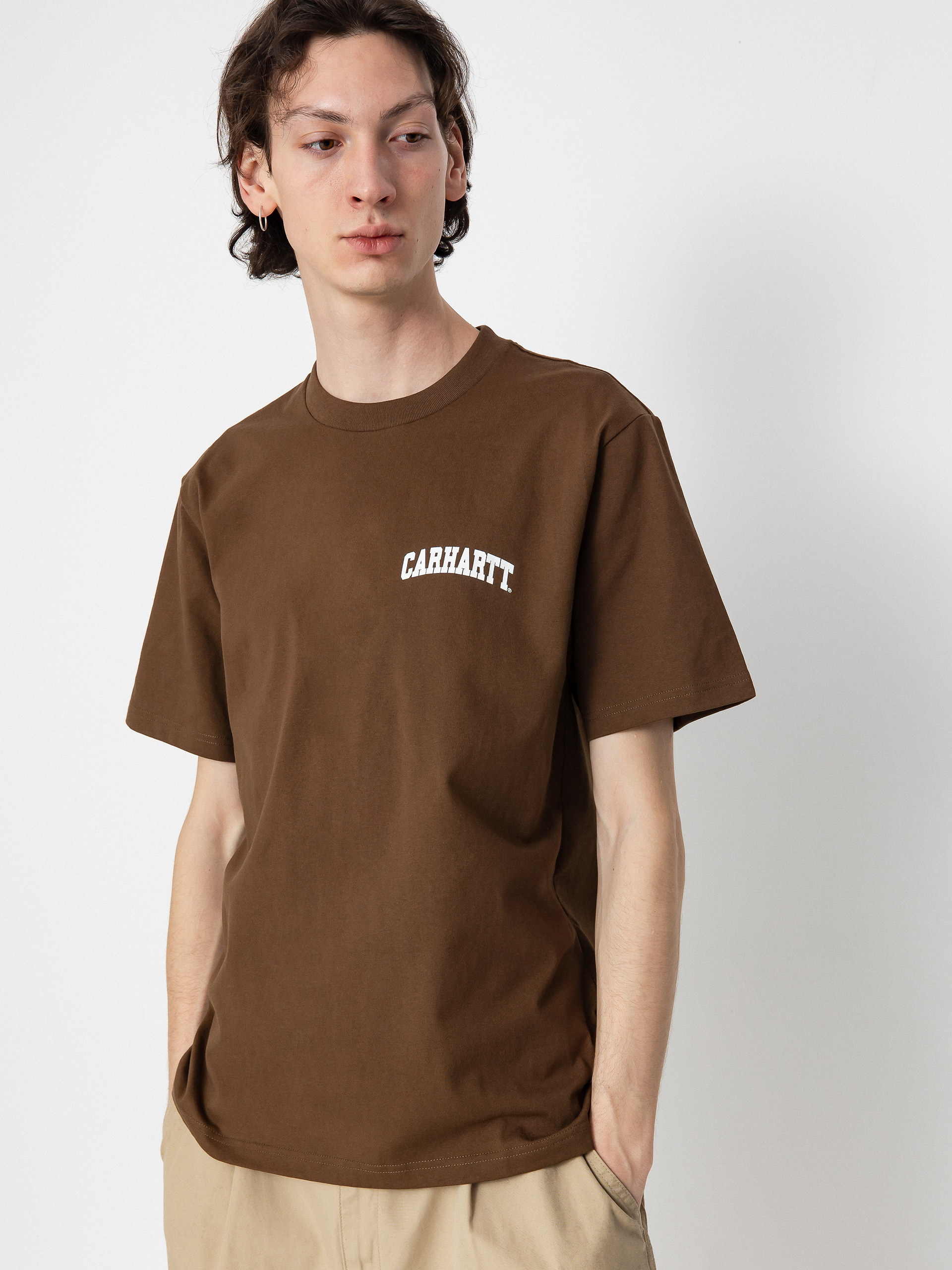 Carhartt WIP University Script Póló (lumber/white)