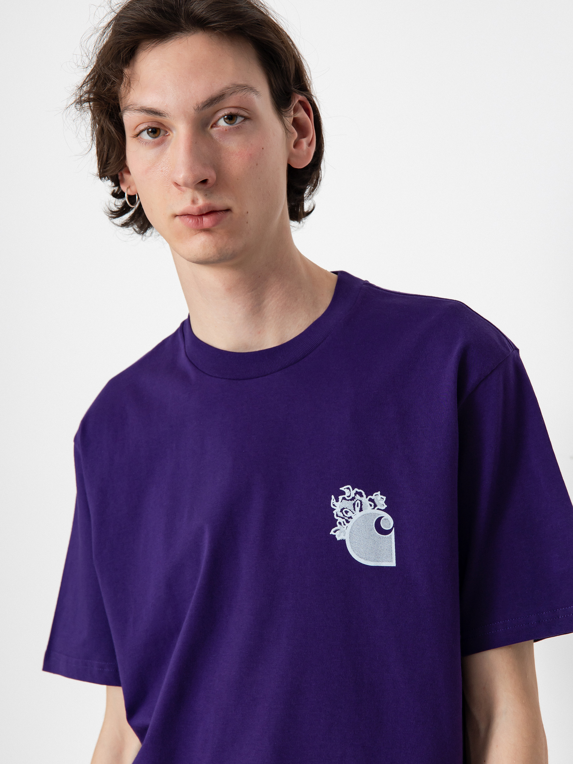 Carhartt WIP Little Hellraiser Póló (tyrian/white)