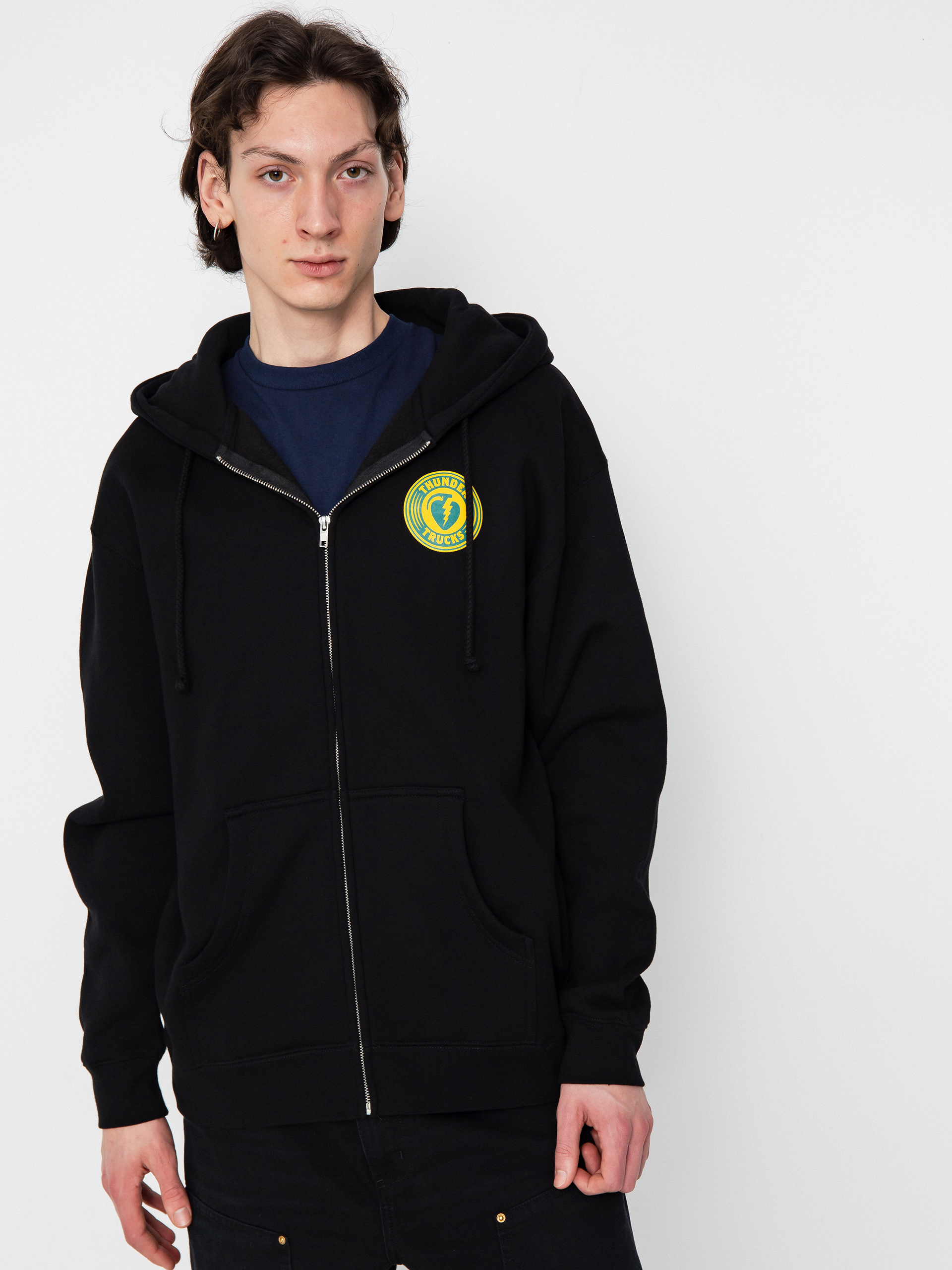 Thunder Chrgd Grnd ZHD Kapucnis pulóver (black/teal)