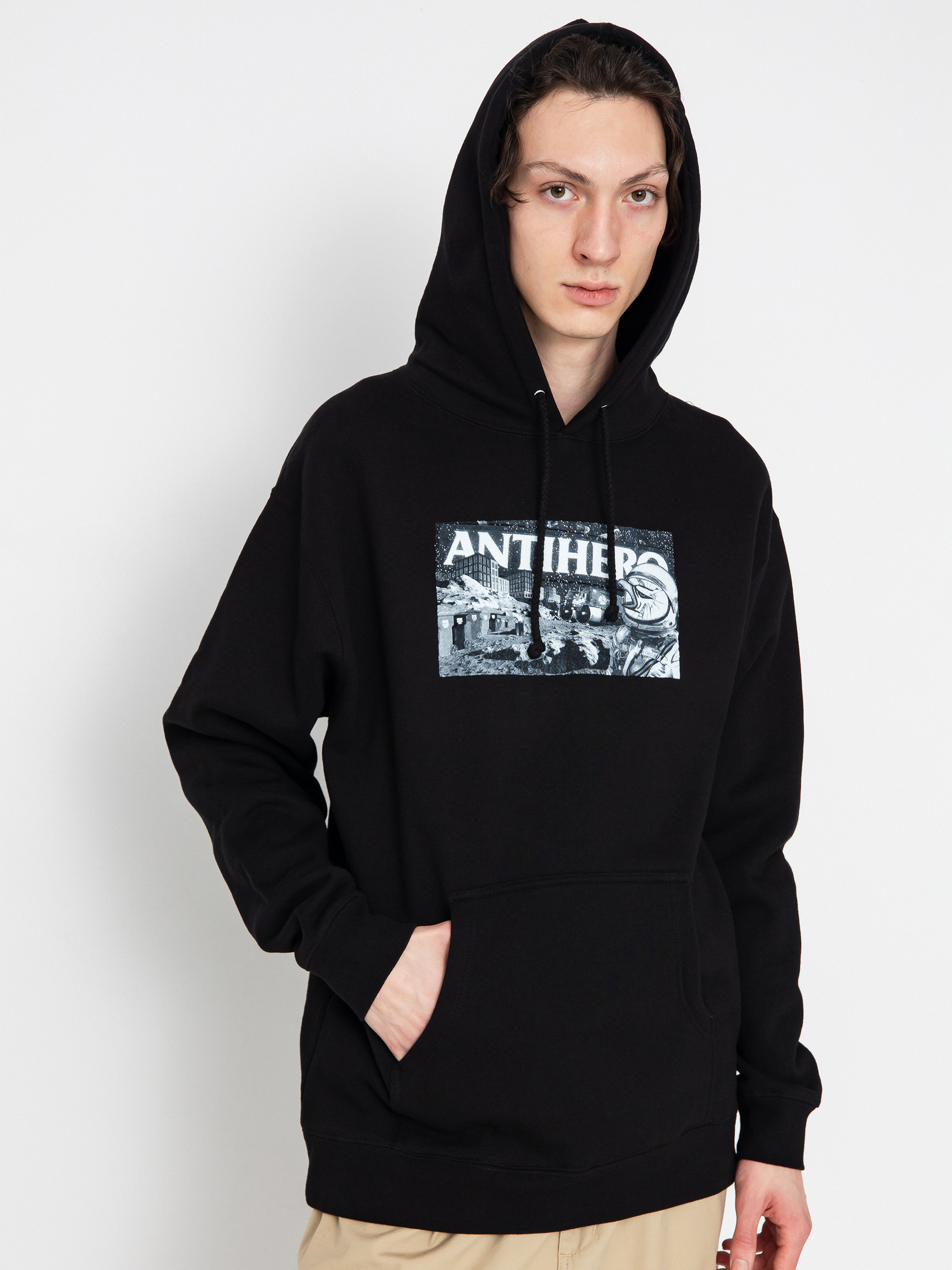 Antihero Space Condo HD Kapucnis pulóver (black/white)