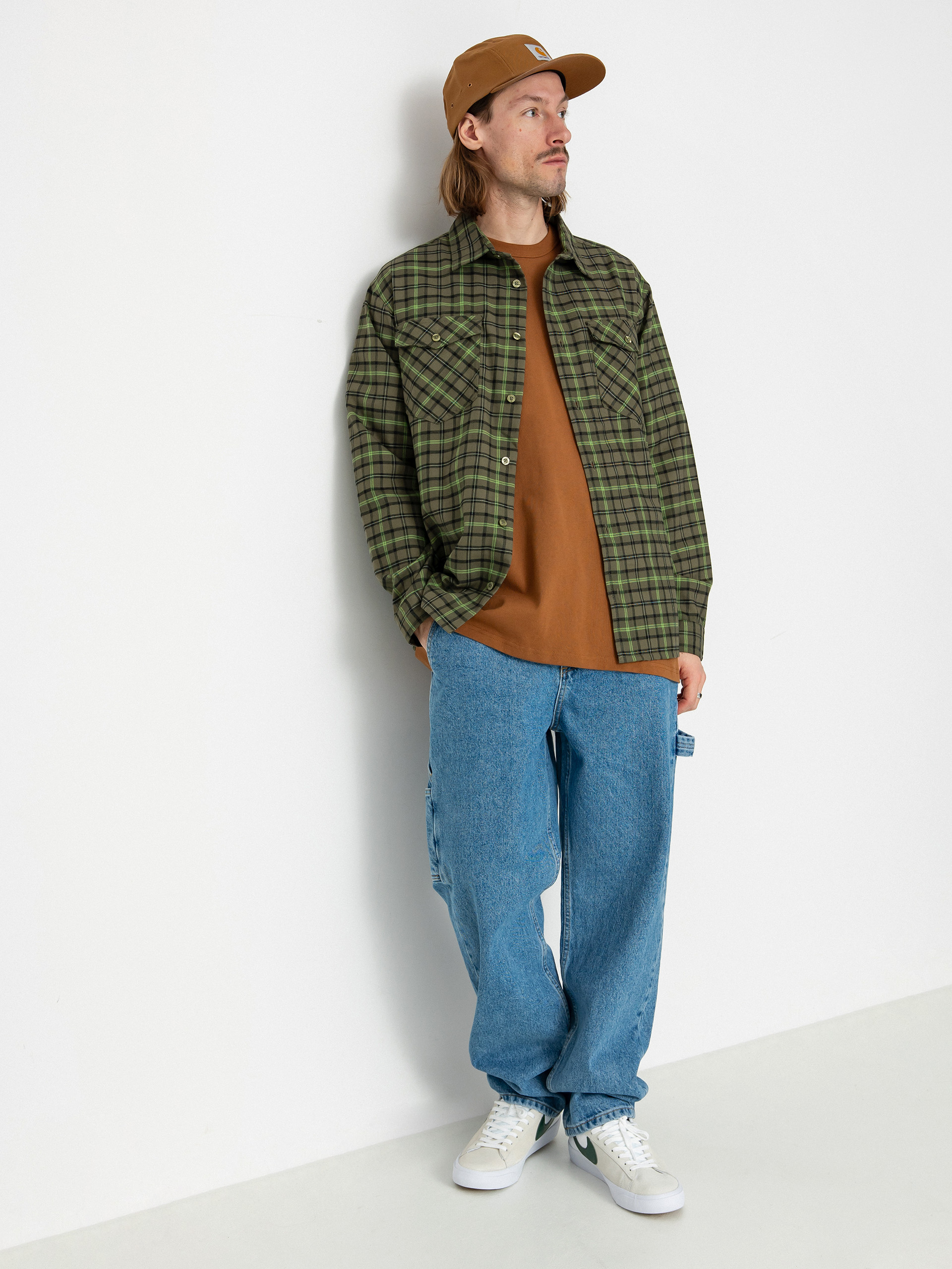 Nike SB Flannel Button Up Ing (medium olive/cargo khaki)