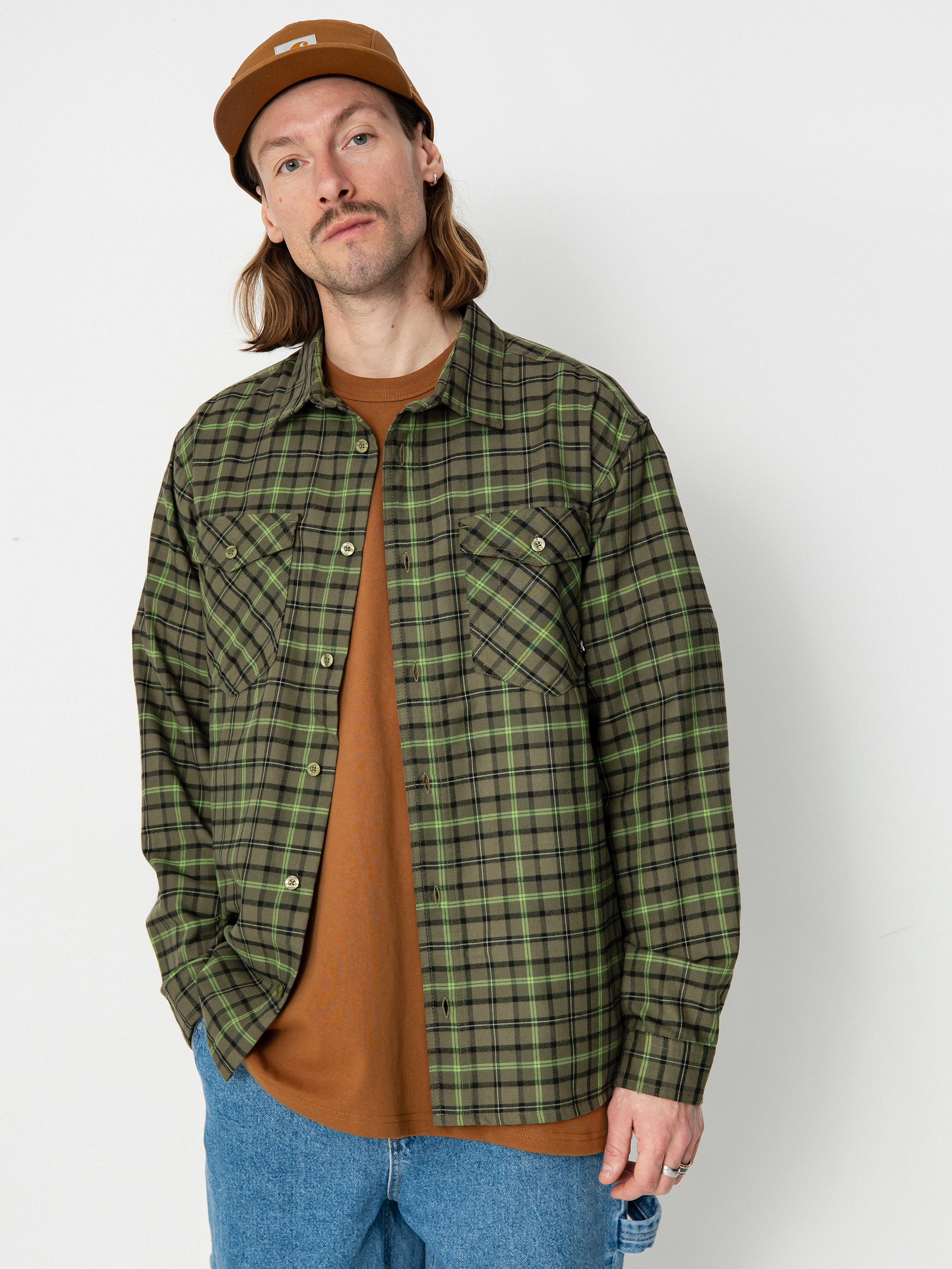 Nike SB Flannel Button Up Ing (medium olive/cargo khaki)