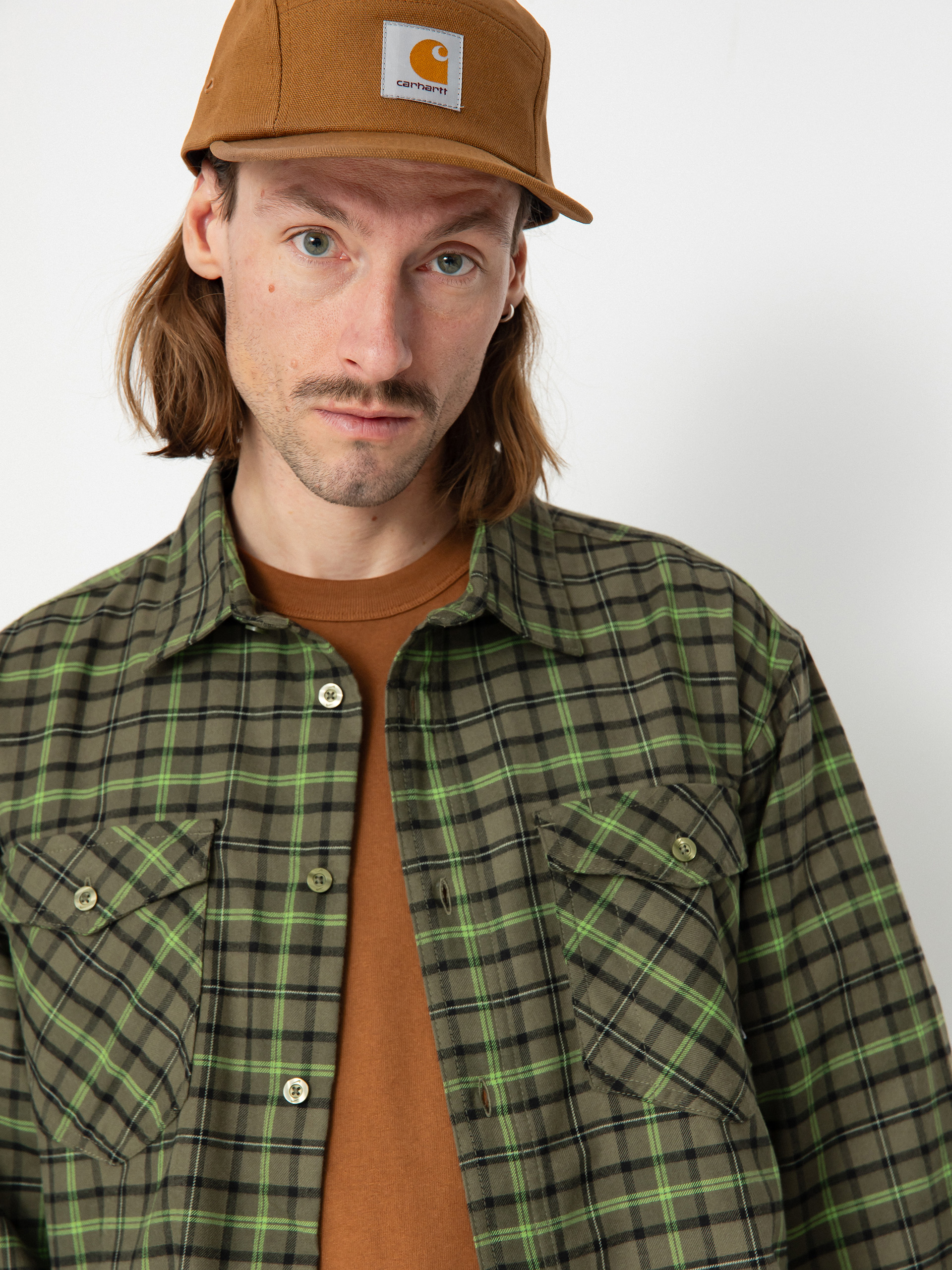 Nike SB Flannel Button Up Ing (medium olive/cargo khaki)