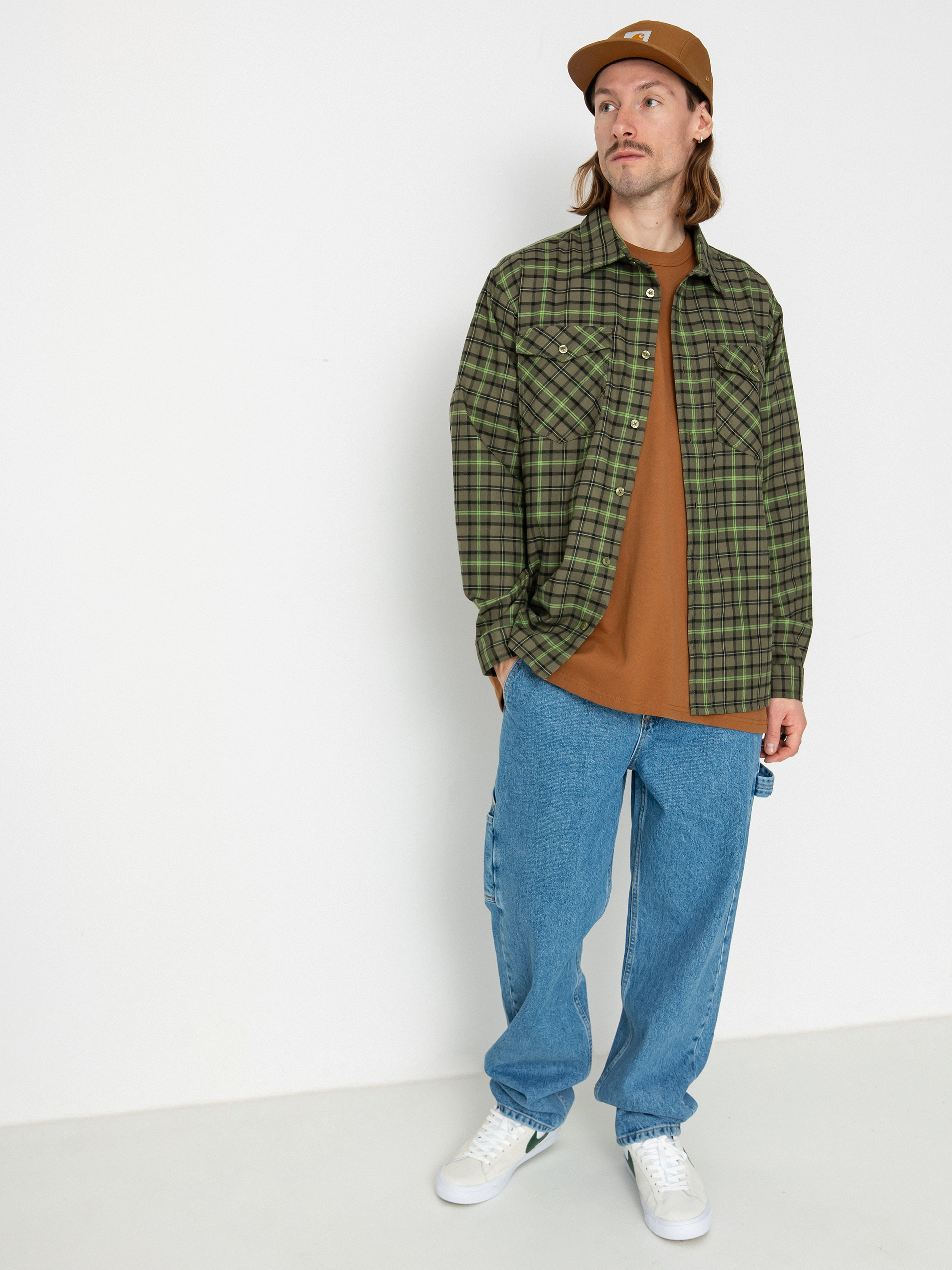 Nike SB Flannel Button Up Ing (medium olive/cargo khaki)