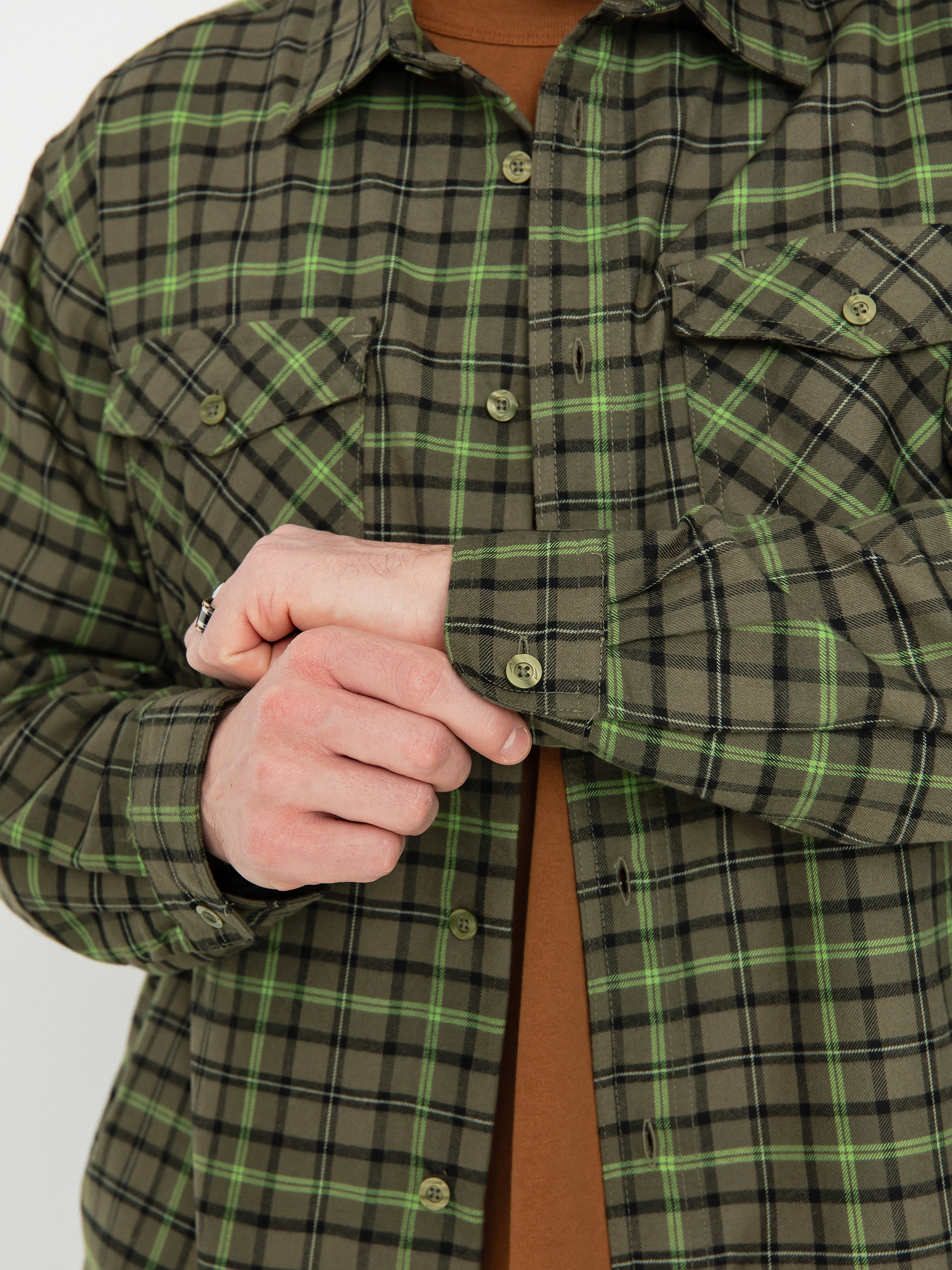 Nike SB Flannel Button Up Ing (medium olive/cargo khaki)