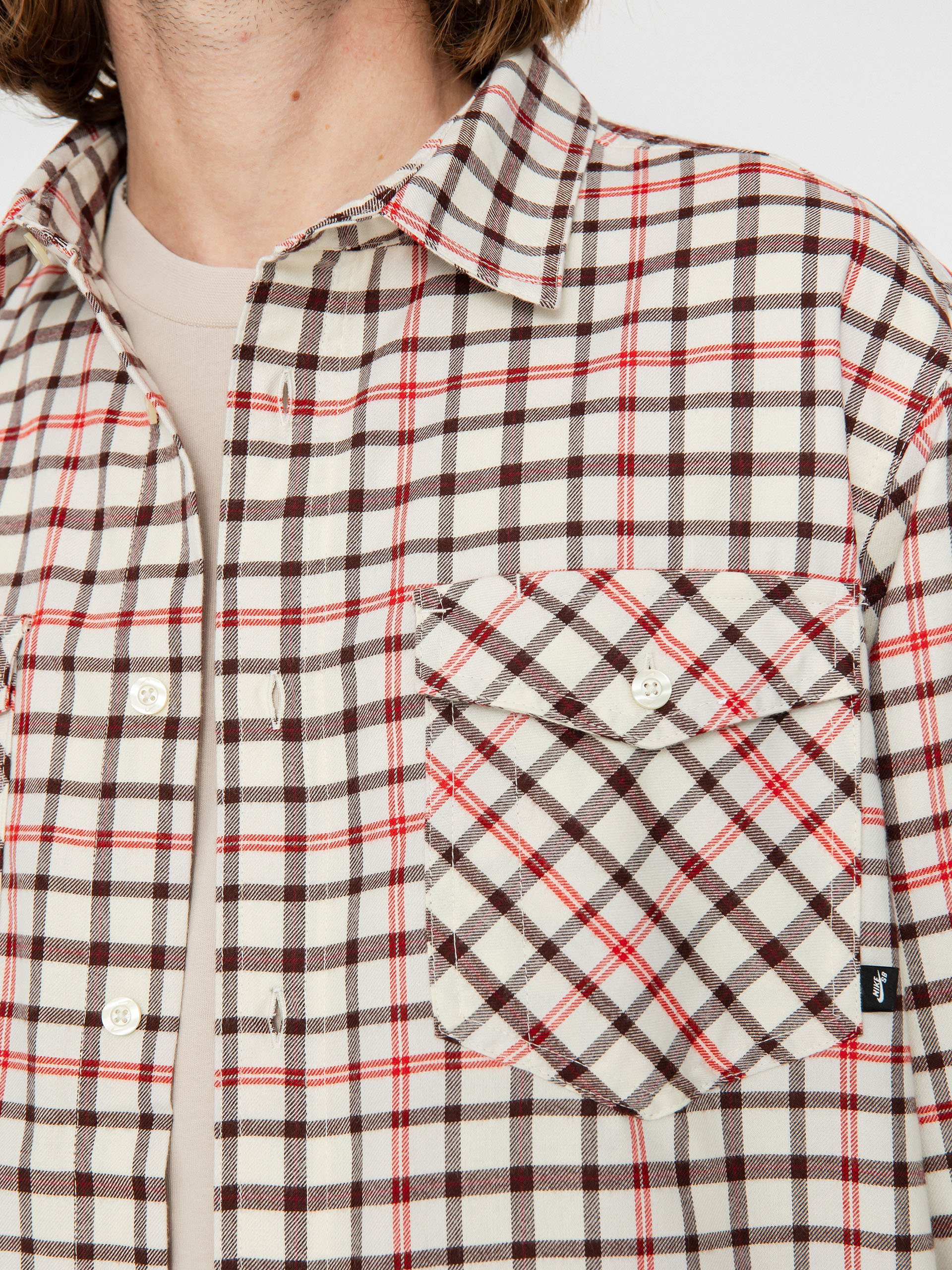 Nike SB Flannel Button Up Ing (coconut milk/light bone)