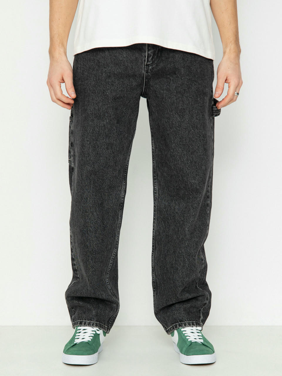 The National Skateboard Co Boreray Carpenter Jeans Kisnadrág (washed black)