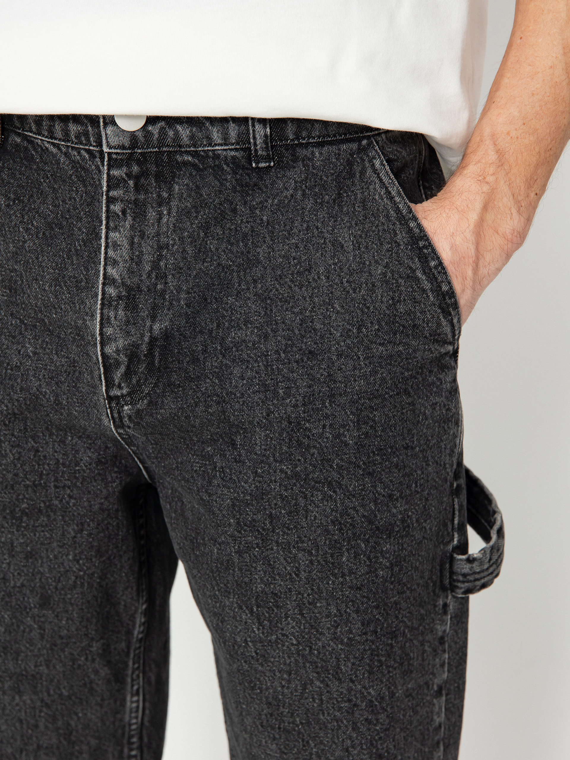 The National Skateboard Co Boreray Carpenter Jeans Kisnadrág (washed black)