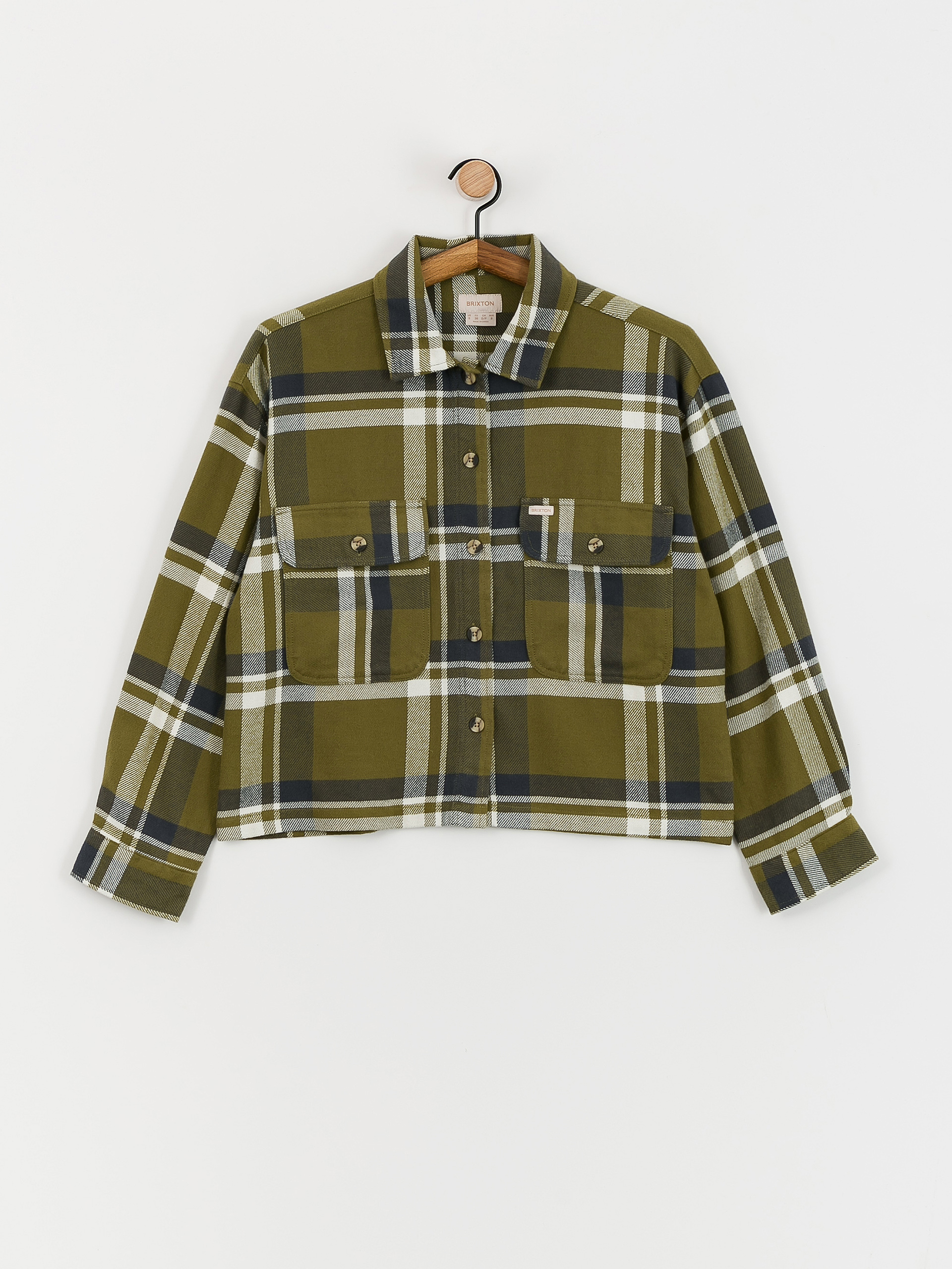 Brixton Bowery Flannel Ls Ing Wmn (sea kelp/washed navy)