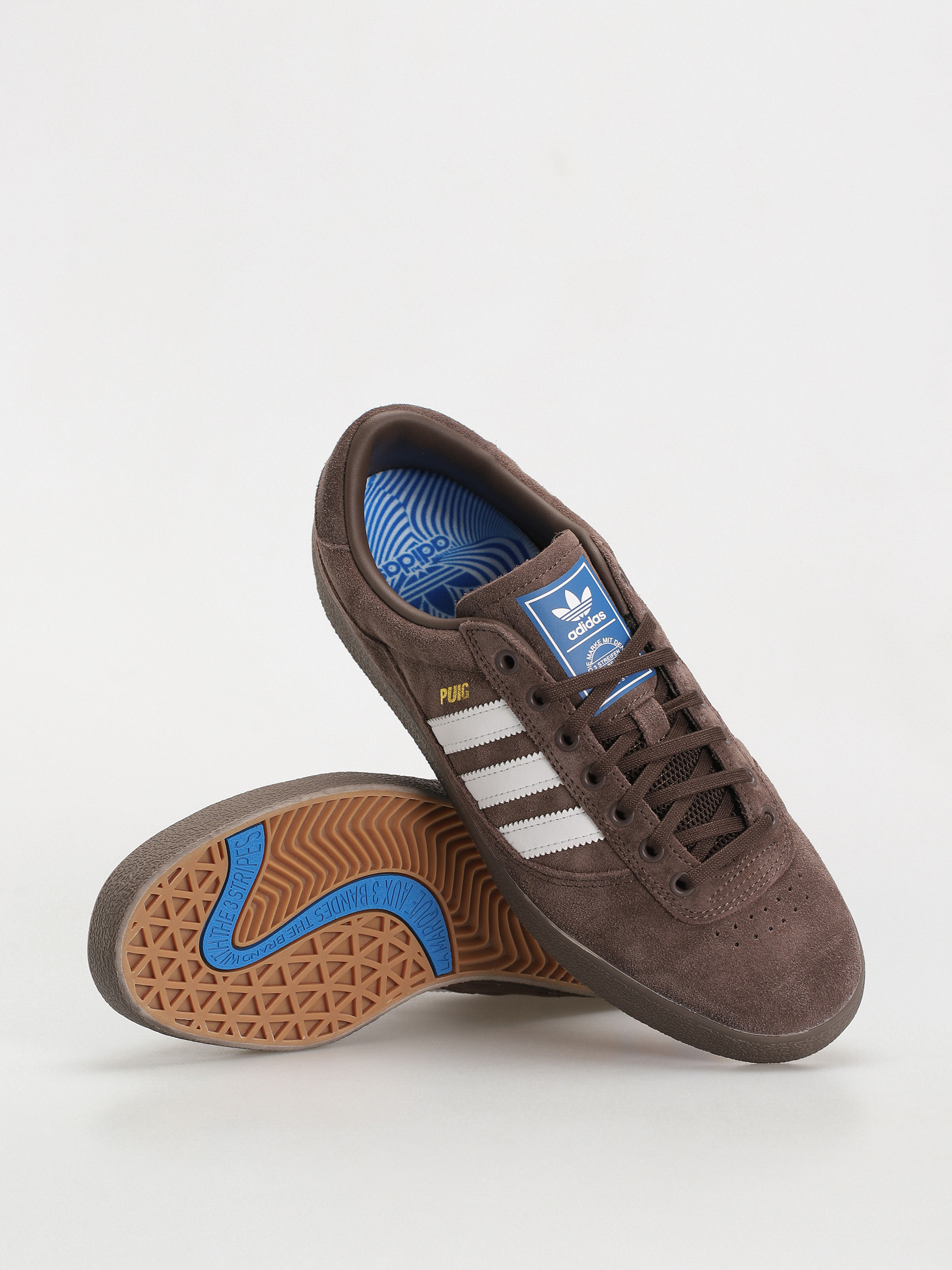 adidas Puig Indoor Cipők (brown/ftwwht/blubir)