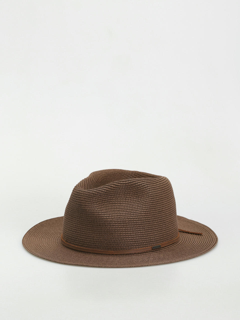 Brixton Wesley Straw Packable Fedora Kalap (dark earth)