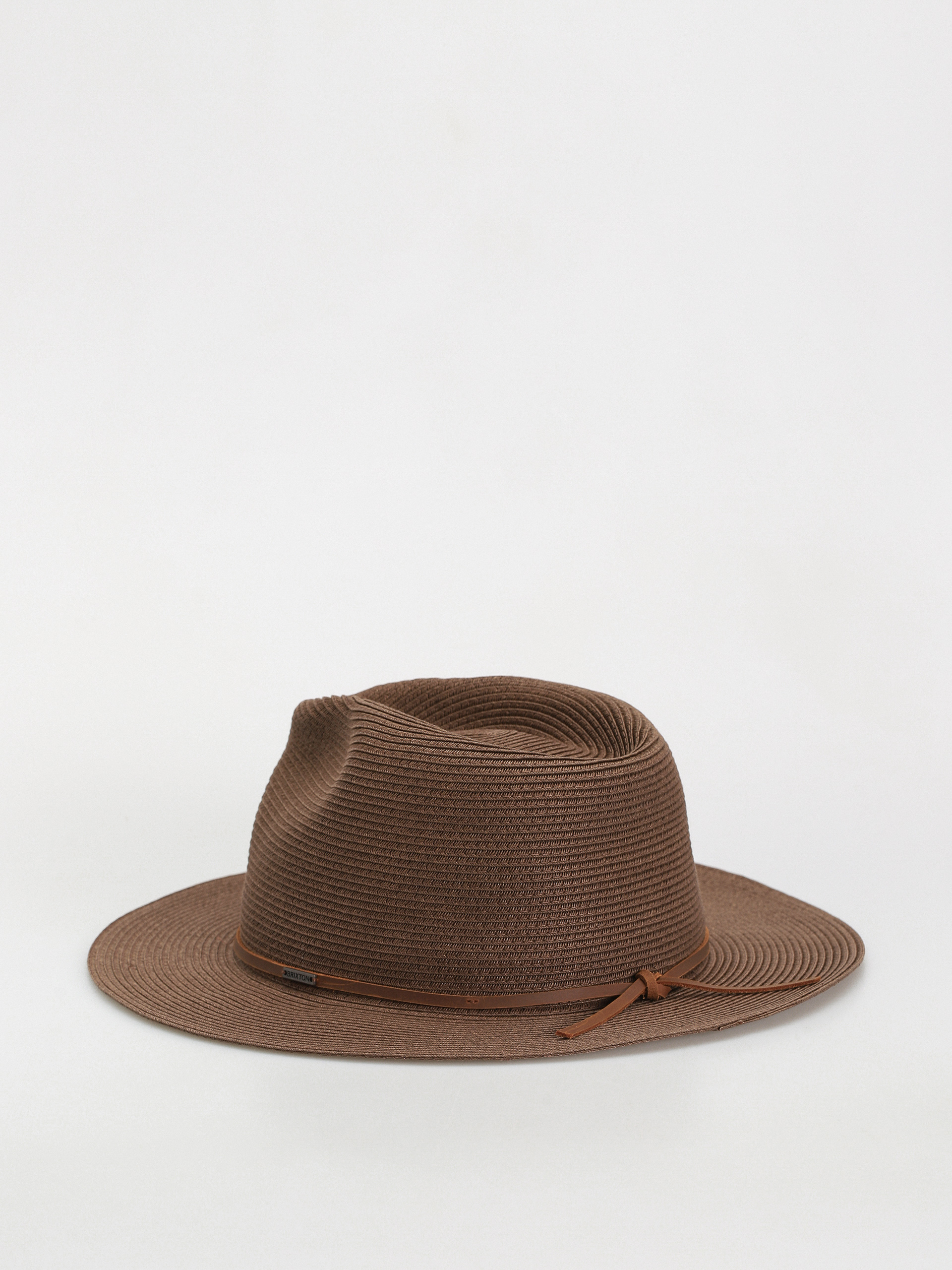 Brixton Wesley Straw Packable Fedora Kalap (dark earth)