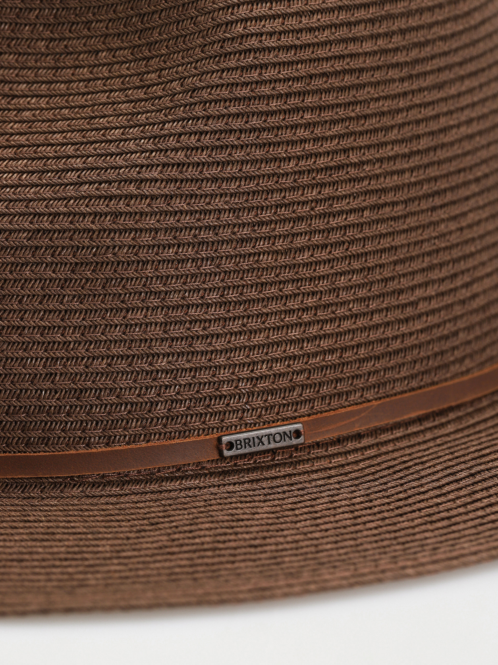 Brixton Wesley Straw Packable Fedora Kalap (dark earth)