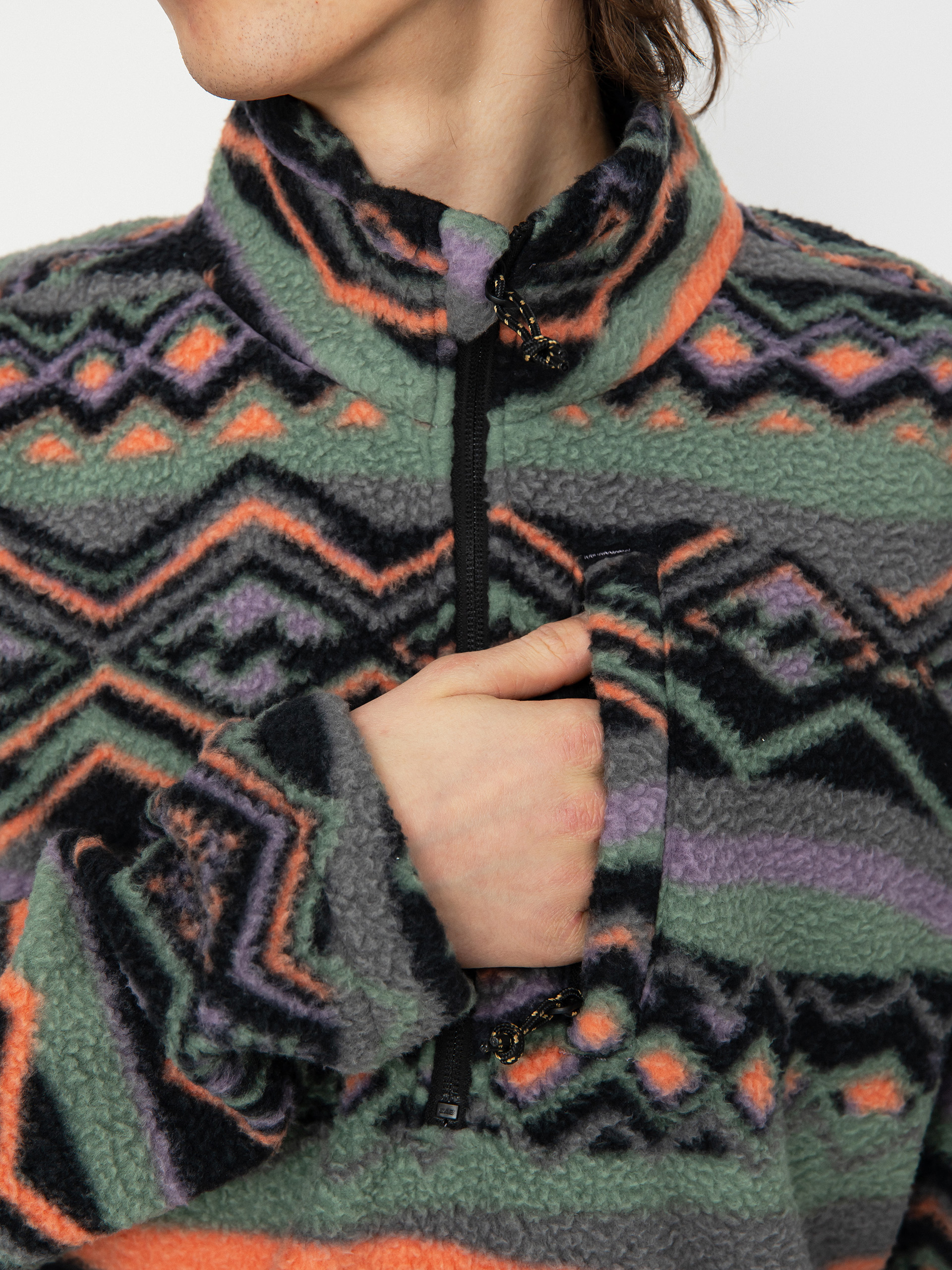 Férfi Billabong Boundary Mock Neck Polár pulóver (grey violet)