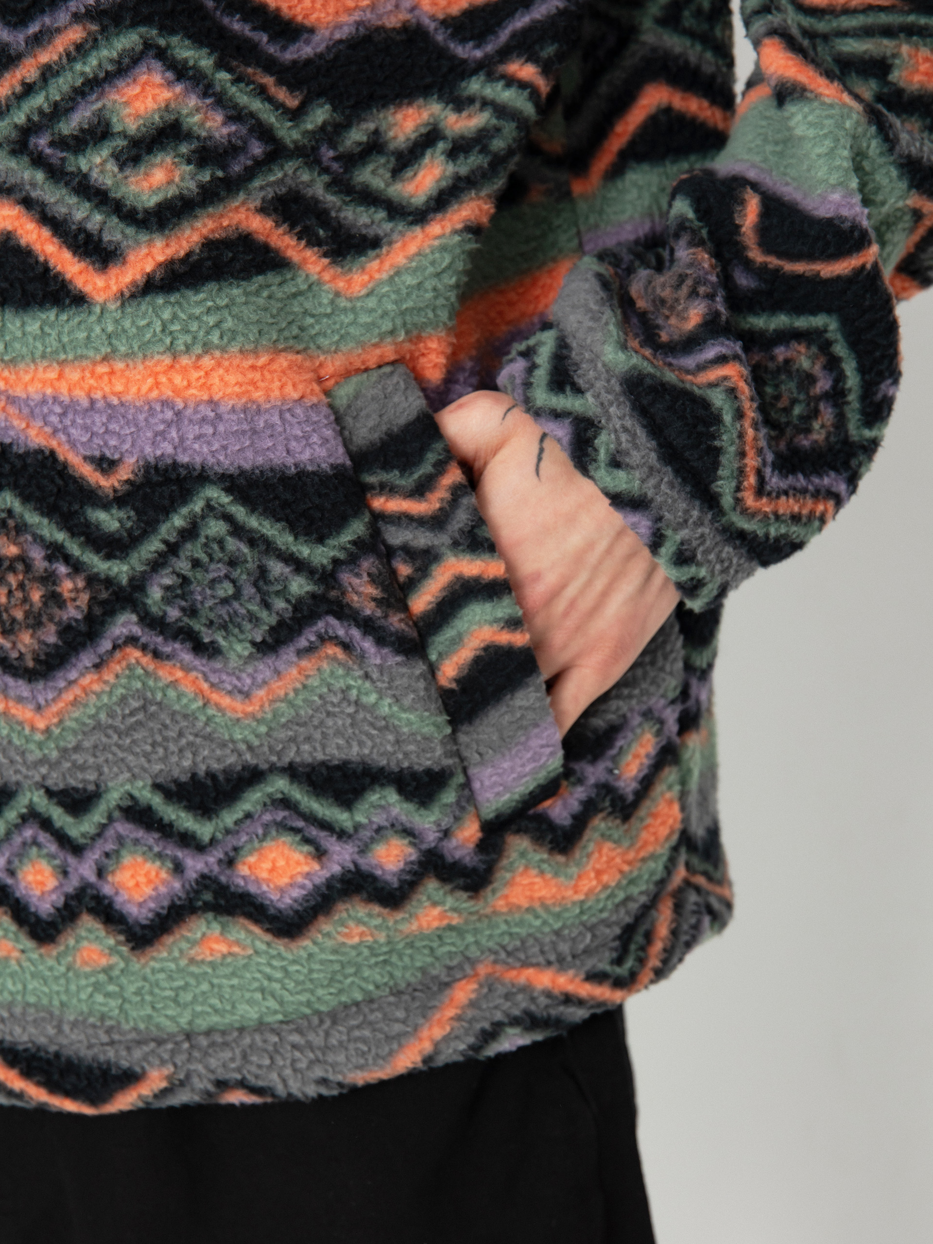 Férfi Billabong Boundary Mock Neck Polár pulóver (grey violet)