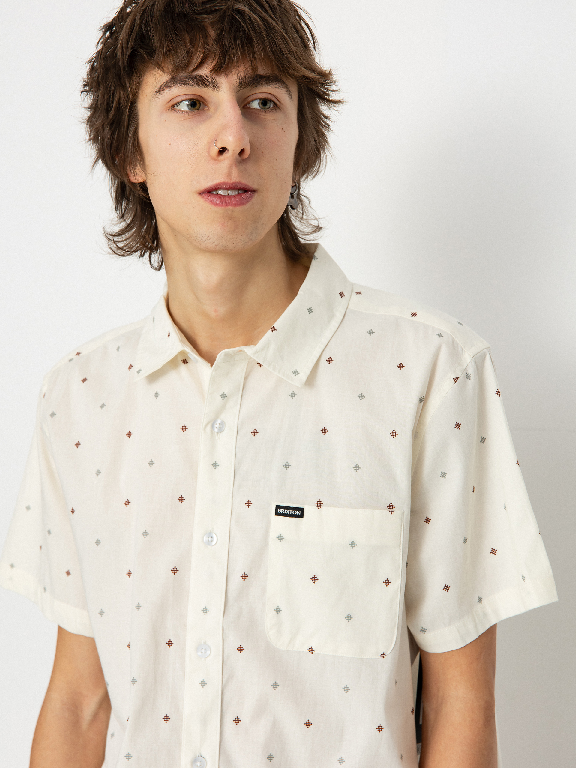 Brixton Charter Print Wvn Ing (off white pyramid)