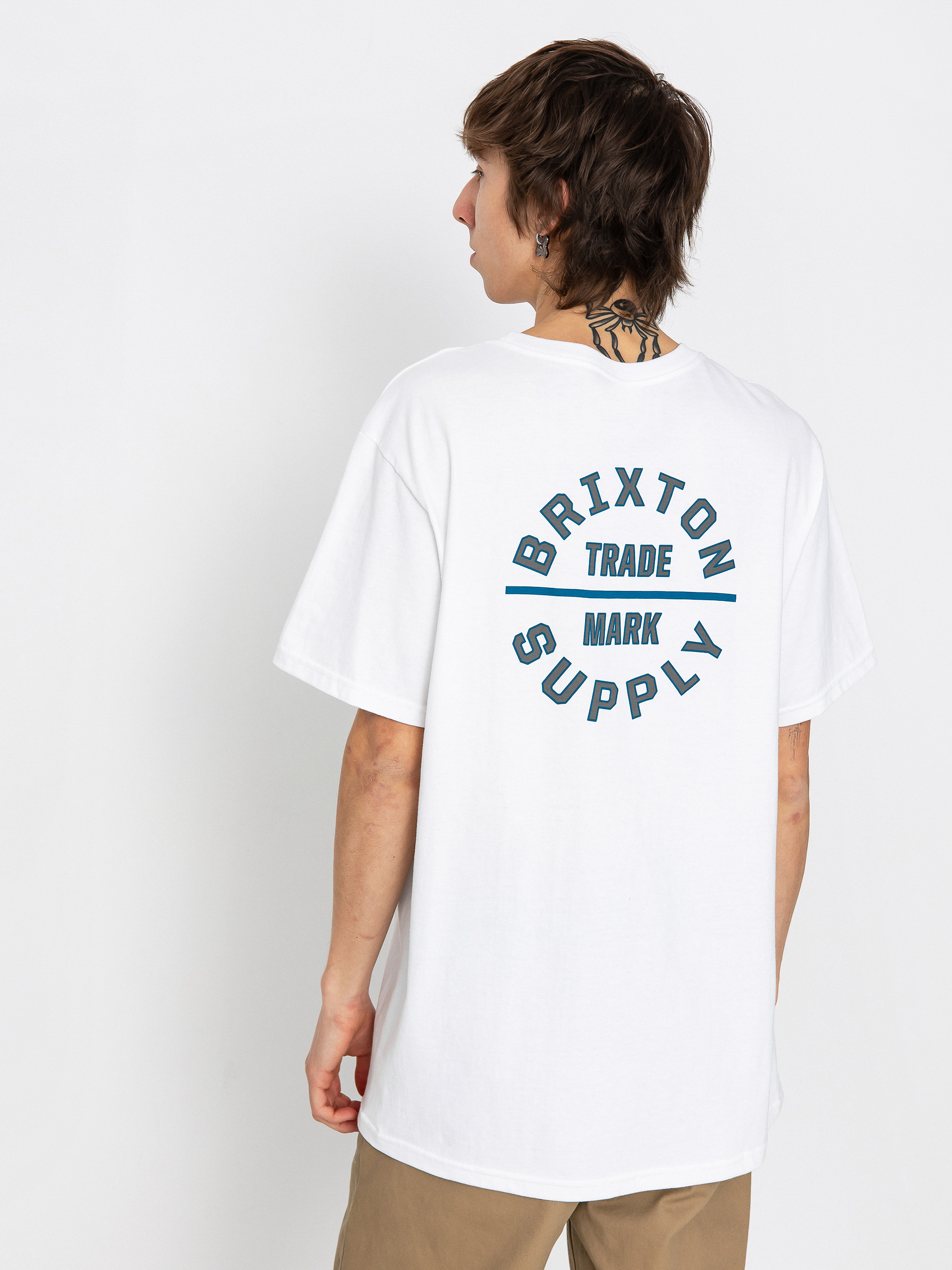 Brixton Oath V Stt Póló (white/chinois green/blue danub)