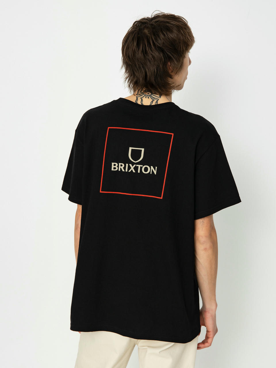 Brixton Alpha Square Stt Póló (black/casa red/sand)