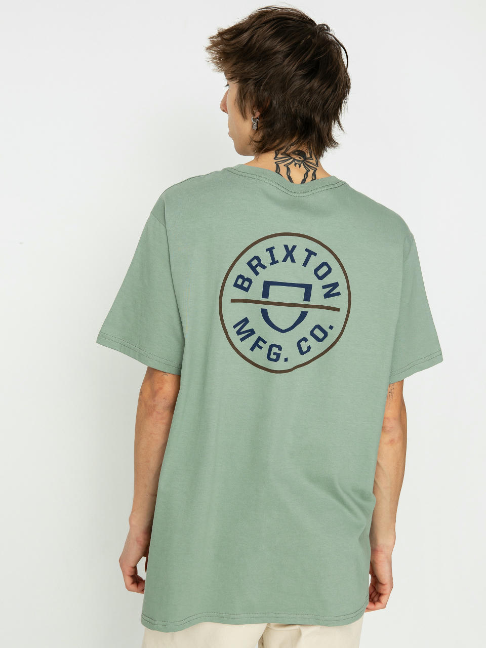 Brixton Crest II Stt Póló (chinois green/washed navy/sepi)