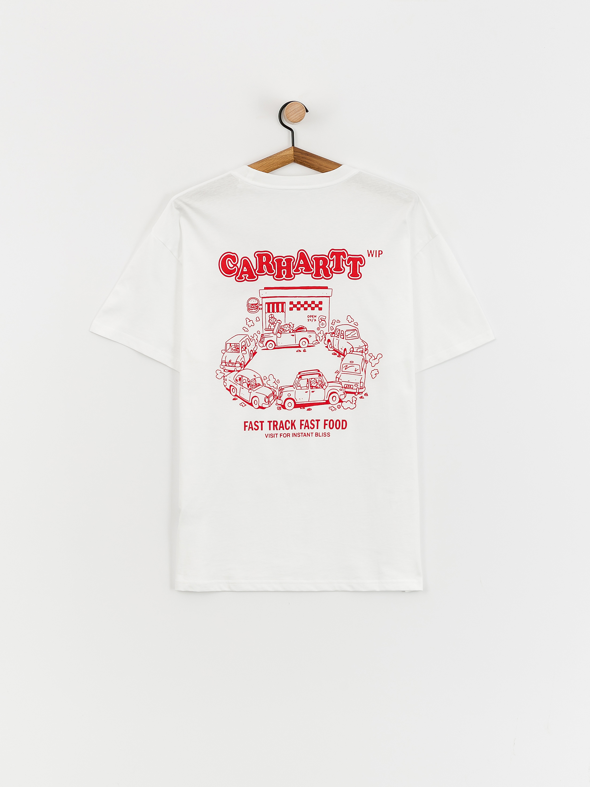 Carhartt WIP Fast Food Póló (white/red)