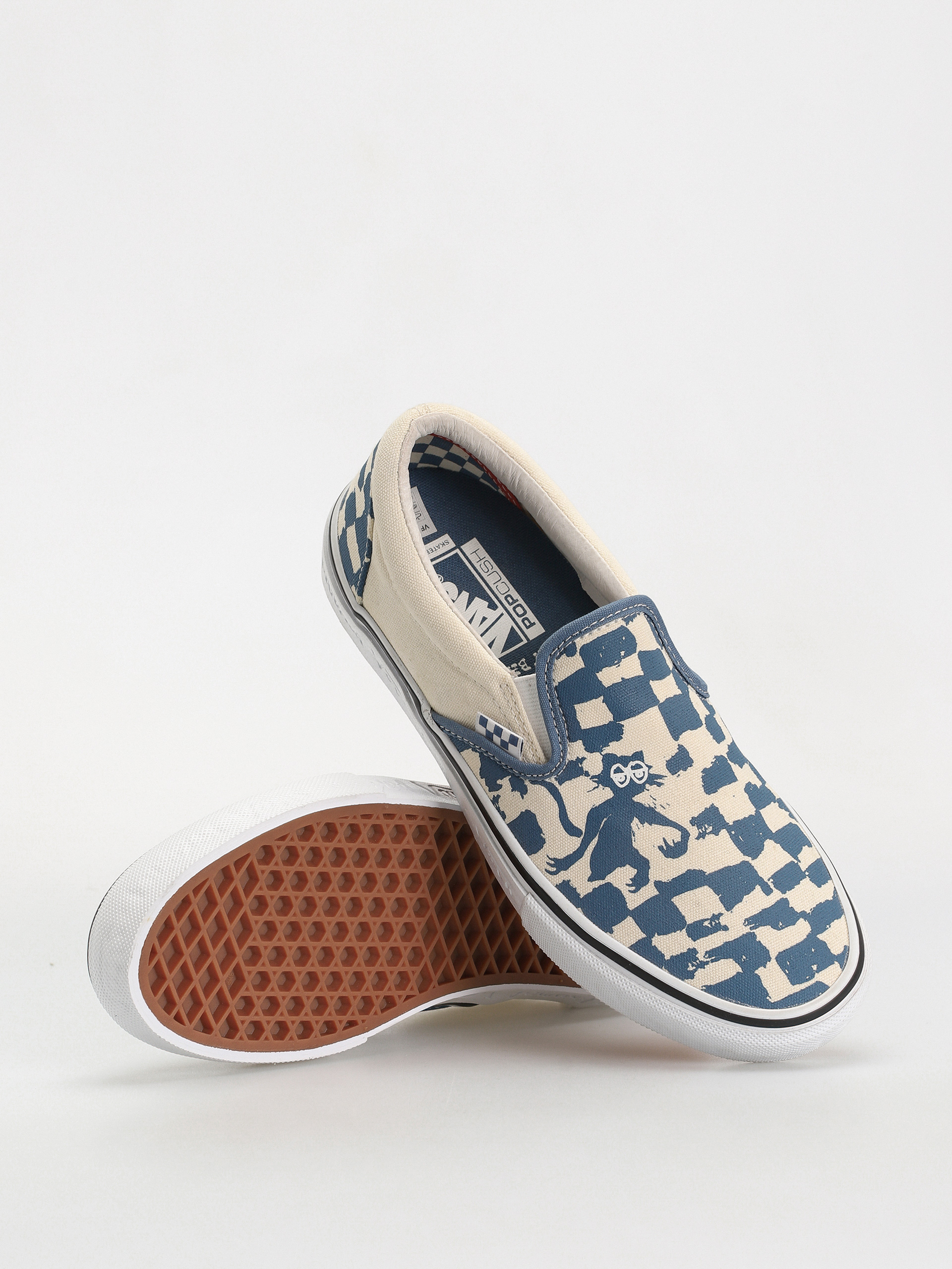Vans X KROOKED Skate Slip On Cipők (by natas for ray/blue)
