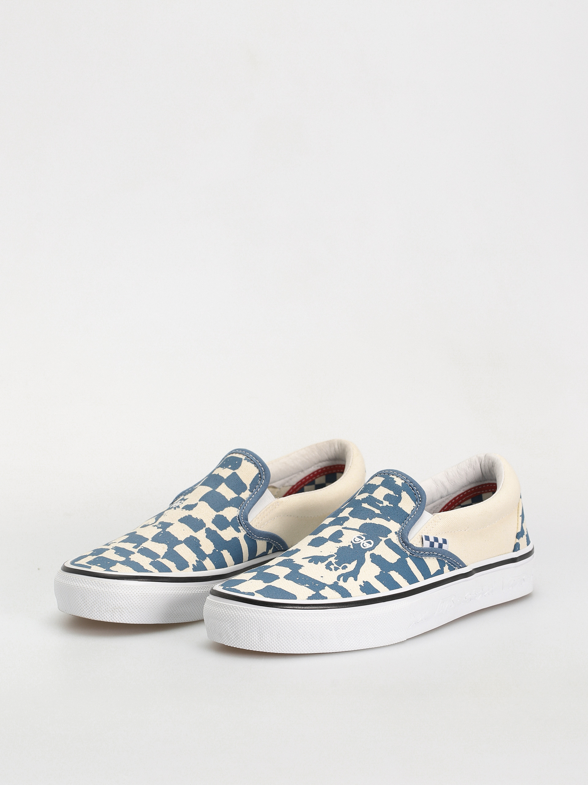 Vans X KROOKED Skate Slip On Cipők (by natas for ray/blue)