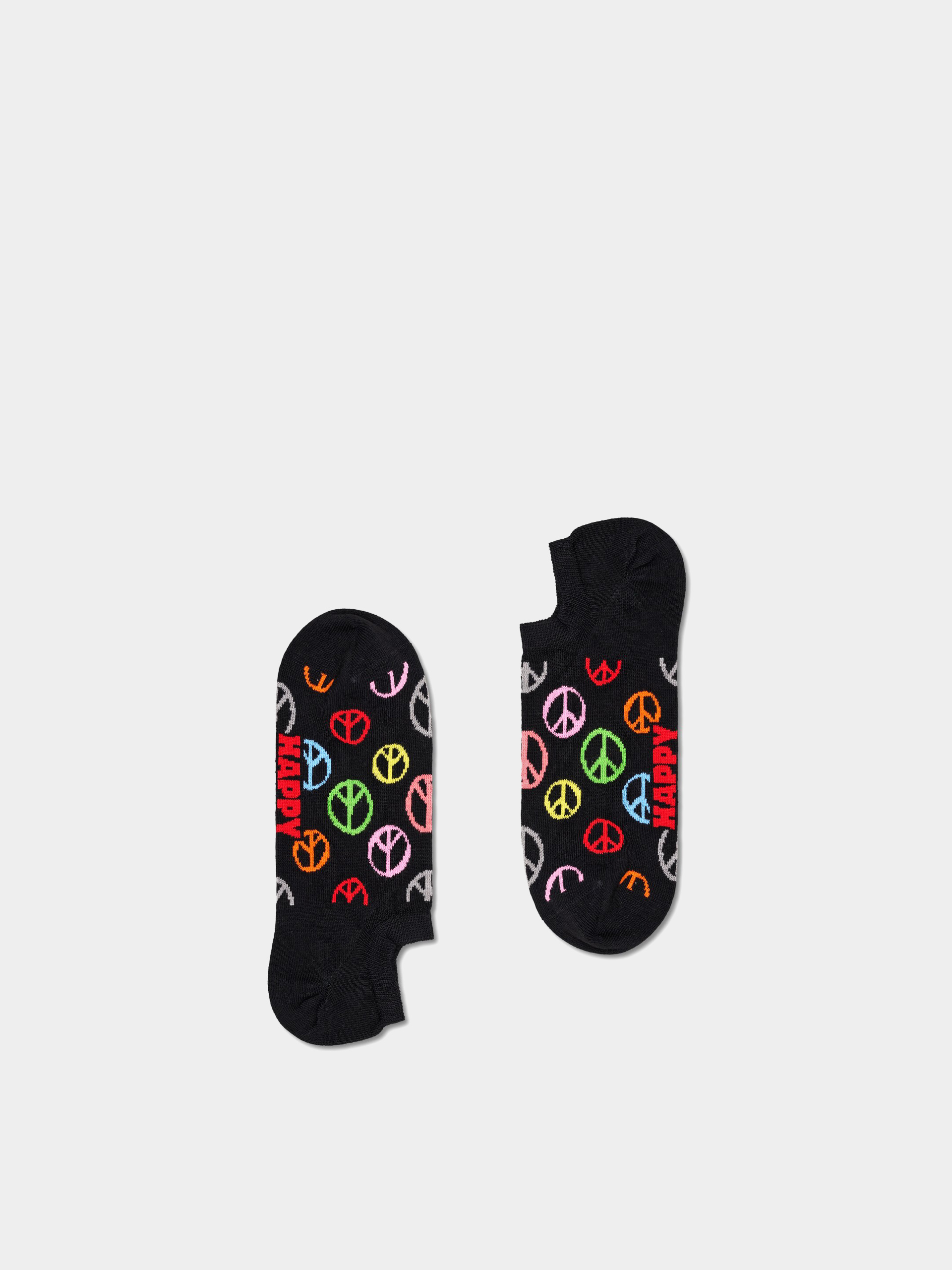 Happy Socks 3-Pack Peace No Show Zokni (black)