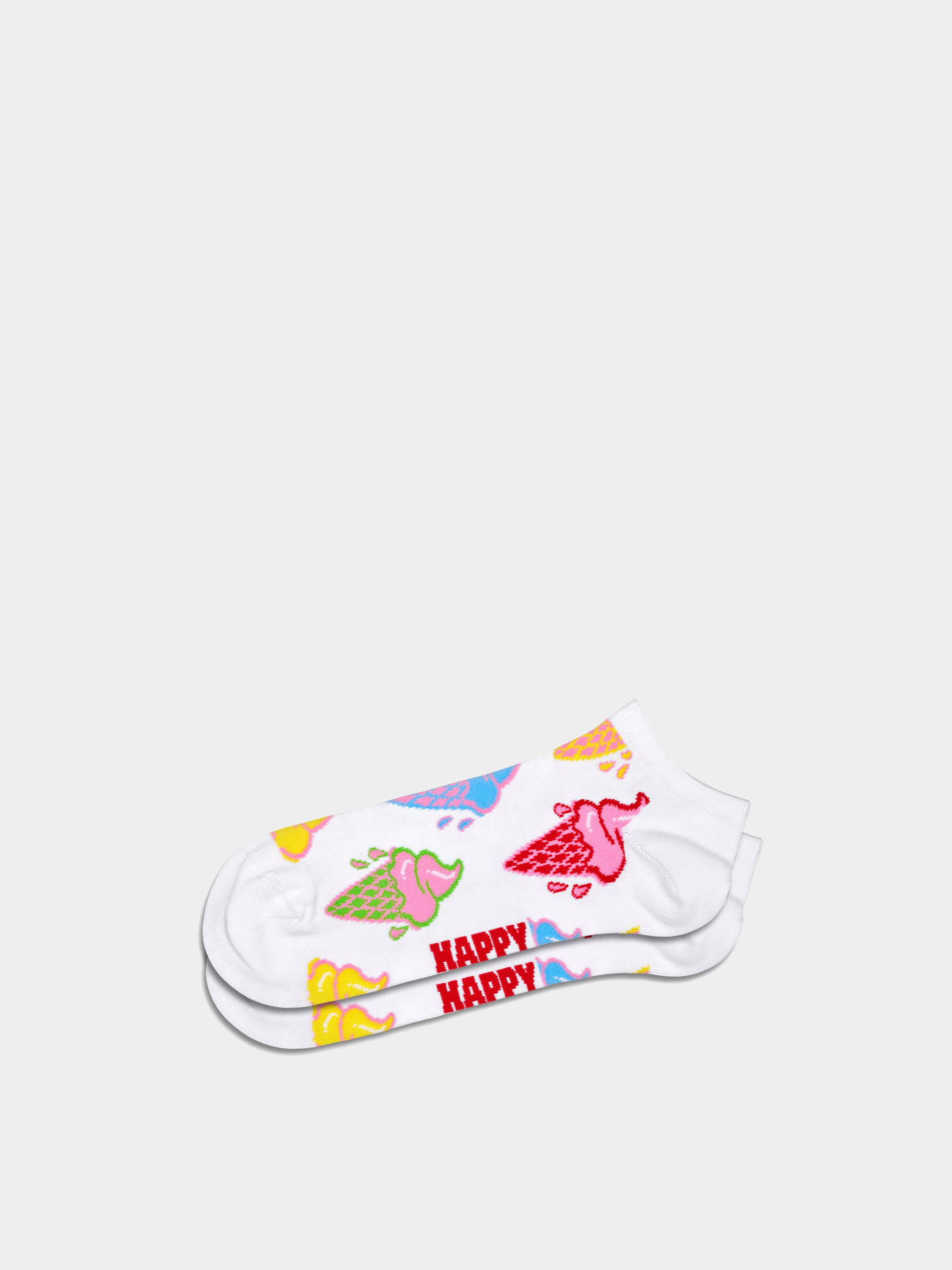 Happy Socks 2-Pack Ice Cream & Stripe Low Zokni (white)