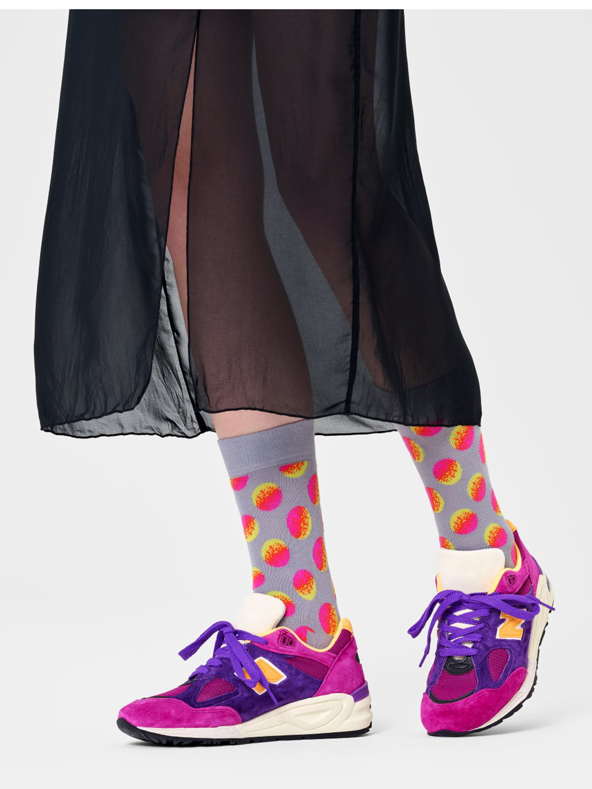 Happy Socks Faded Big Dot Zokni (grey)