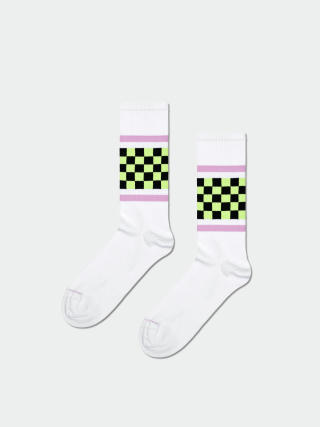 Happy Socks Checked Stripe Zokni (white)