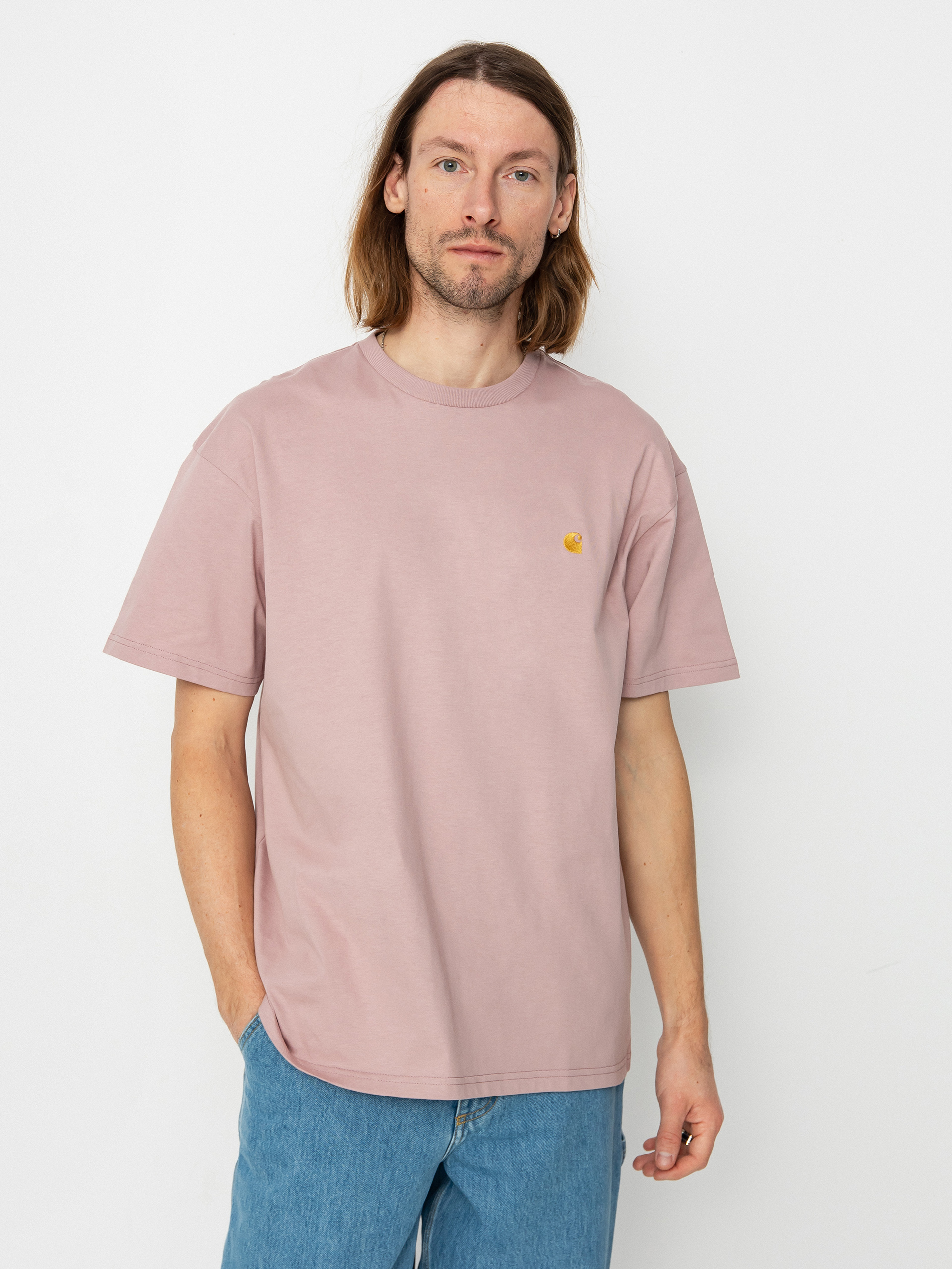 Carhartt WIP Chase Póló (glassy pink/gold)