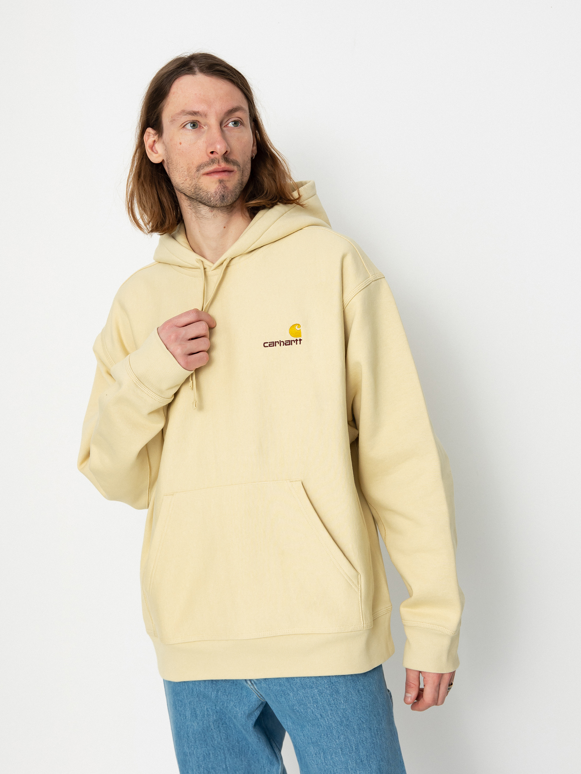 Carhartt WIP American Script HD Kapucnis pulóver (rattan)