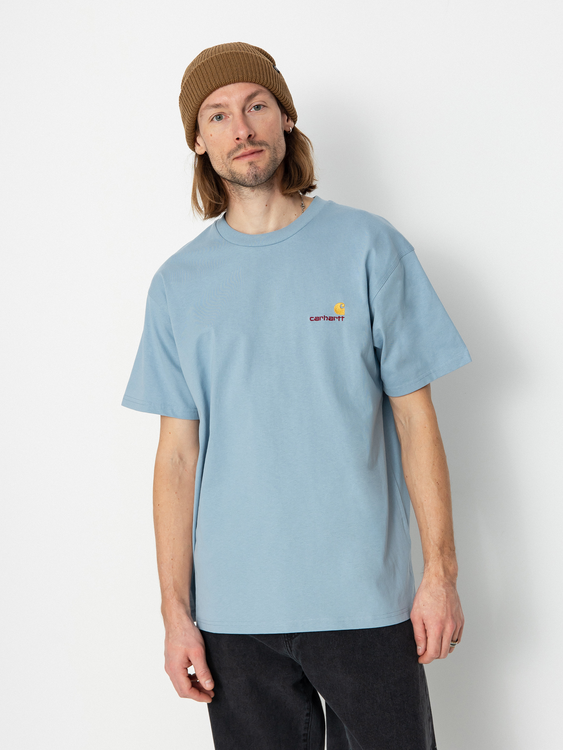 Carhartt WIP American Script Póló (frosted blue)