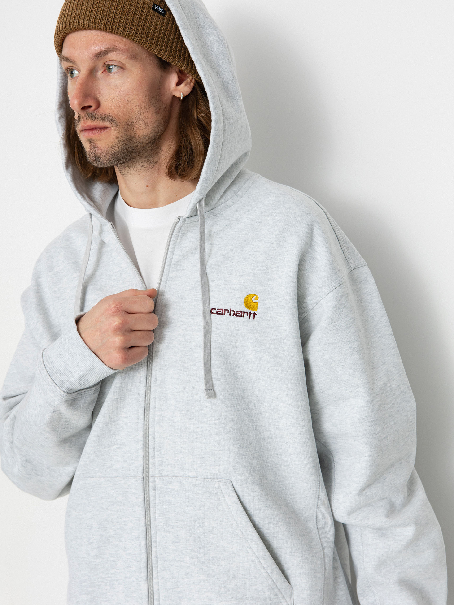 Carhartt WIP American Script ZHD Kapucnis pulóver (ash heather)