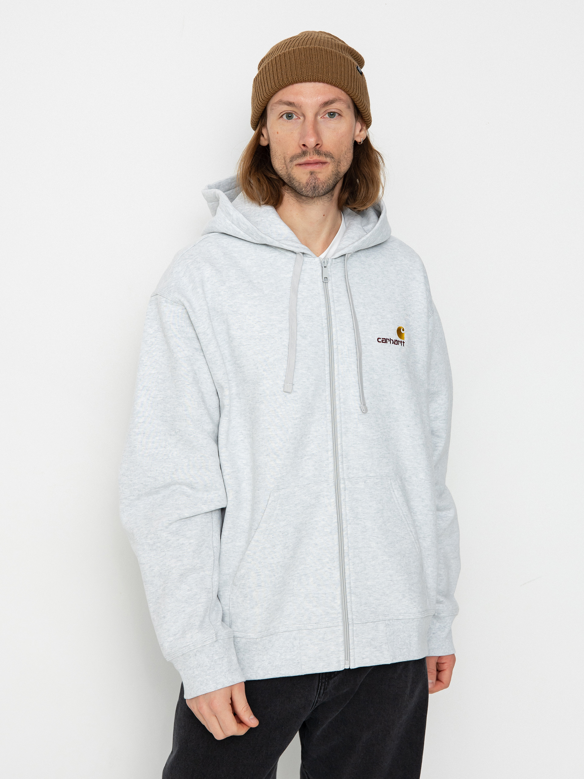 Carhartt WIP American Script ZHD Kapucnis pulóver (ash heather)