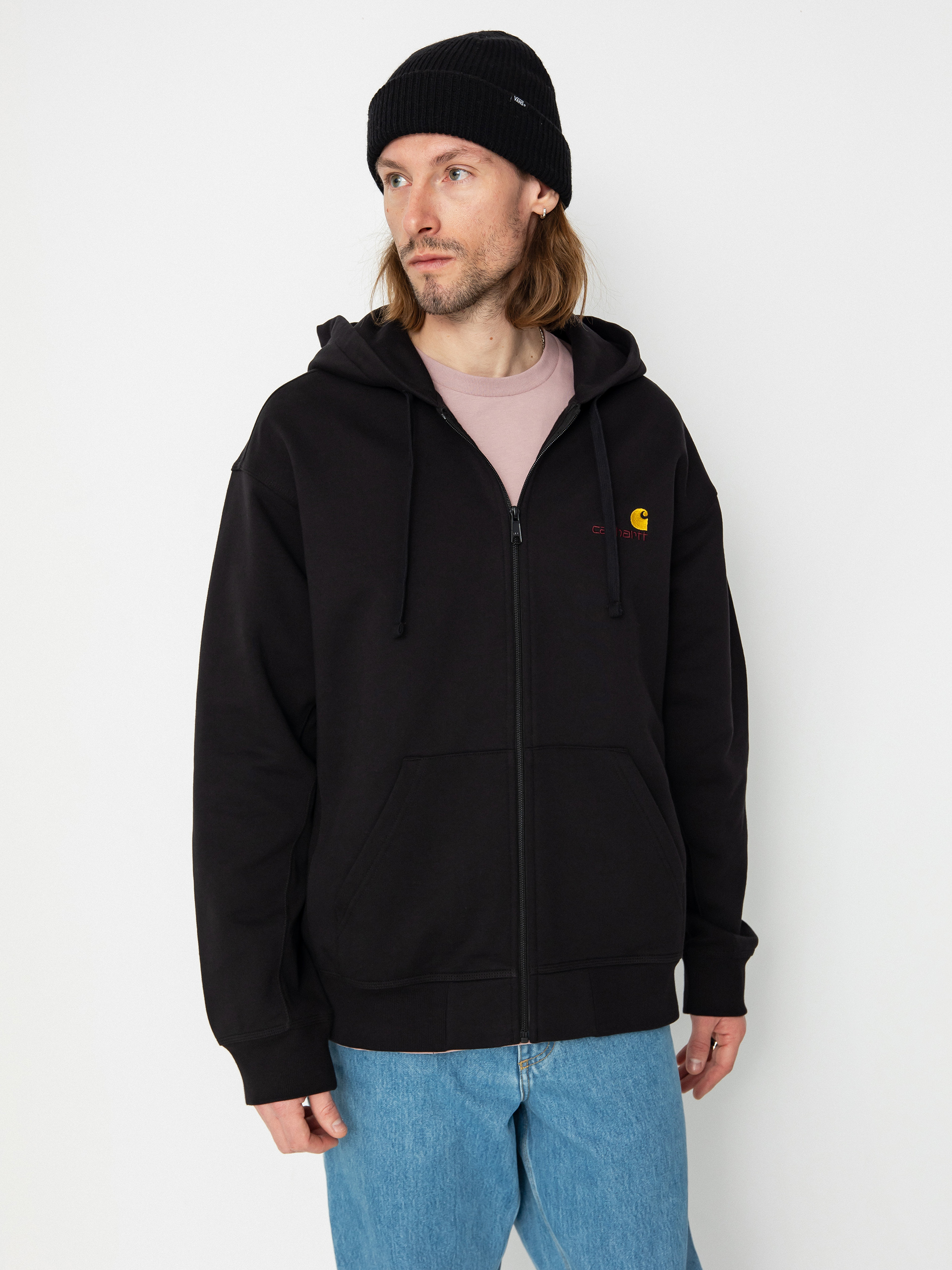 Carhartt WIP American Script ZHD Kapucnis pulu00f3ver (black)